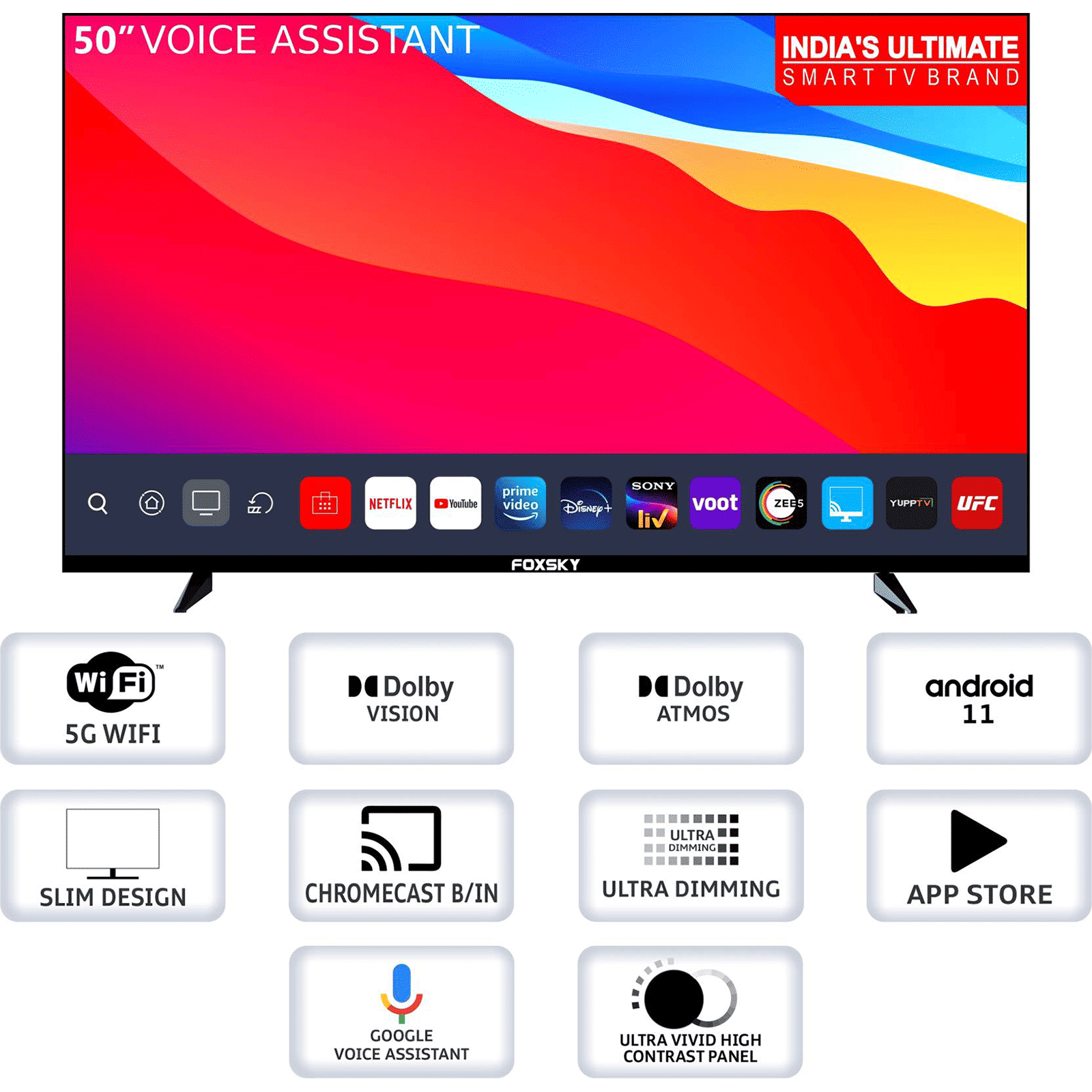 Foxsky 50FS-VS 127 cm (50 inch) 4K Ultra HD LED Android TV with Google Assistant (2021 model) Foxsky 50FS-VS 127 cm (50 inch) 4K Ultra HD LED Android TV with Google Assistant (2021 model)_19