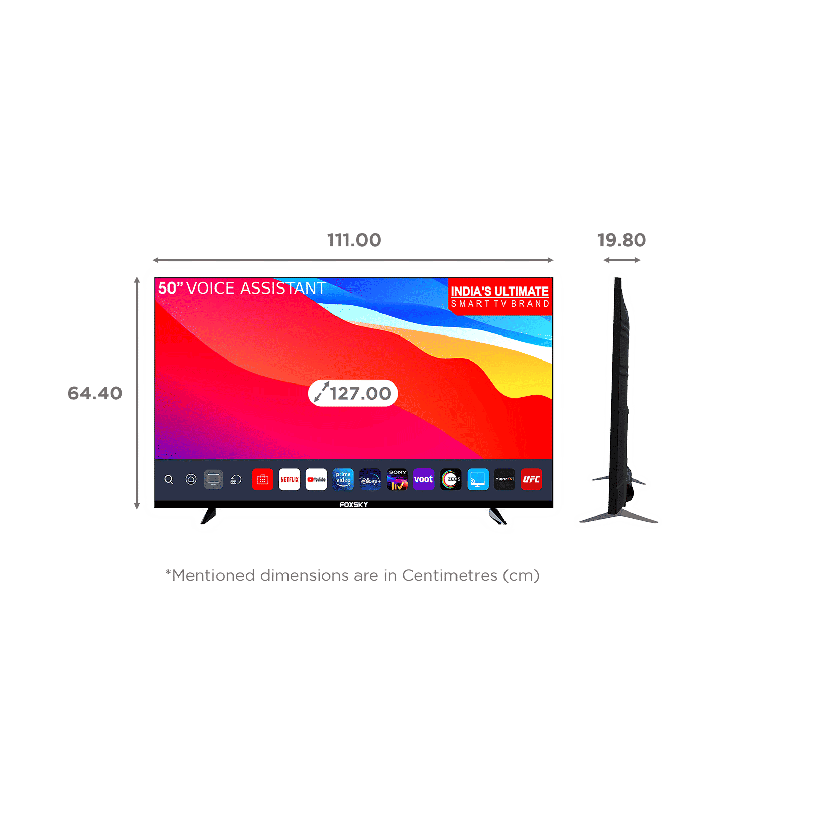 Foxsky 50FS-VS 127 cm (50 inch) 4K Ultra HD LED Android TV with Google Assistant (2021 model) Foxsky 50FS-VS 127 cm (50 inch) 4K Ultra HD LED Android TV with Google Assistant (2021 model)_2