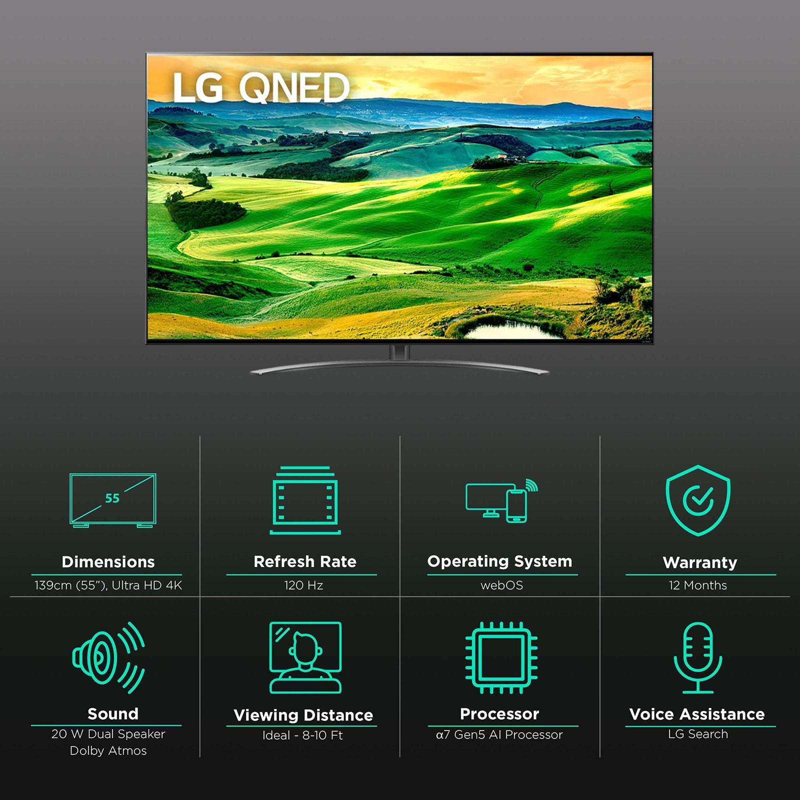 LG QNED81 140 cm (55 inch) 4K Ultra HD QNED Smart WebOS TV with LG Voice Assistance (2022 model)_3
