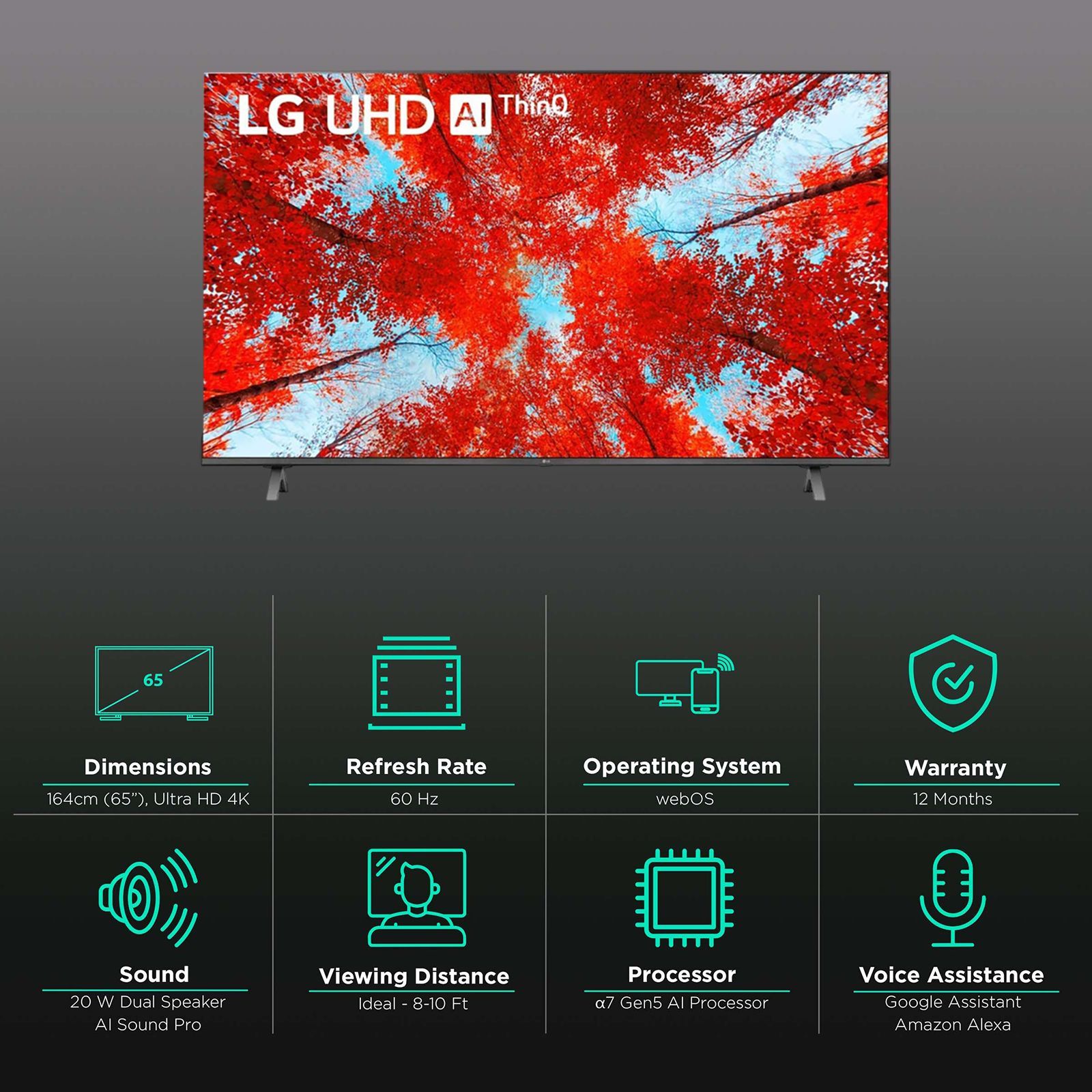 LG UQ90 165 cm (65 inch) 4K Ultra HD LED Smart WebOS TV with Voice Assistance_3