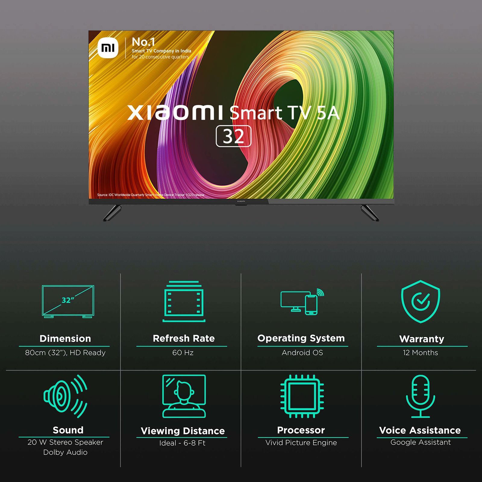 Xiaomi 5A 80 cm (32 inch) HD Ready LED Smart Android TV with Google Assistance (2022 model)_3
