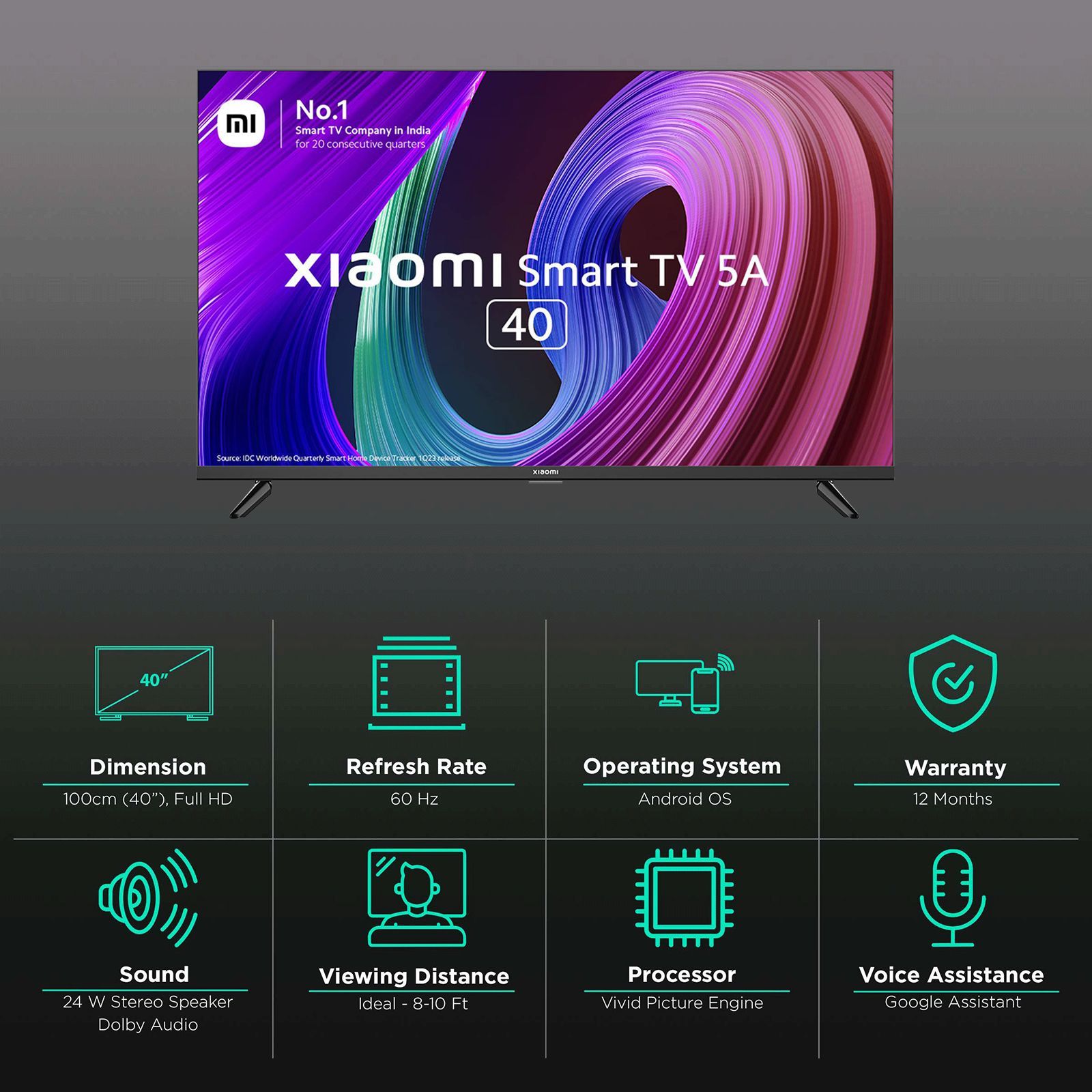 Xiaomi 5A 100 cm (40 inch) Full HD LED Smart Android TV with Google Assistance (2022 model)_3