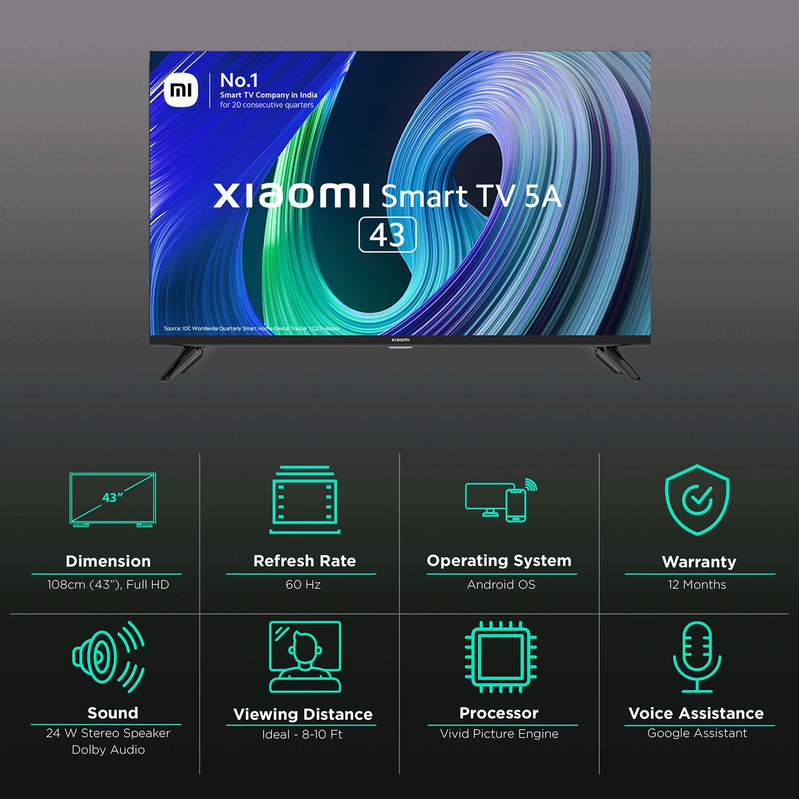 Xiaomi 5A 108 cm (43 inch) Full HD LED Smart Android TV with Google Assistance (2022 model) Xiaomi 5A 108 cm (43 inch) Full HD LED Smart Android TV with Google Assistance (2022 model)_3
