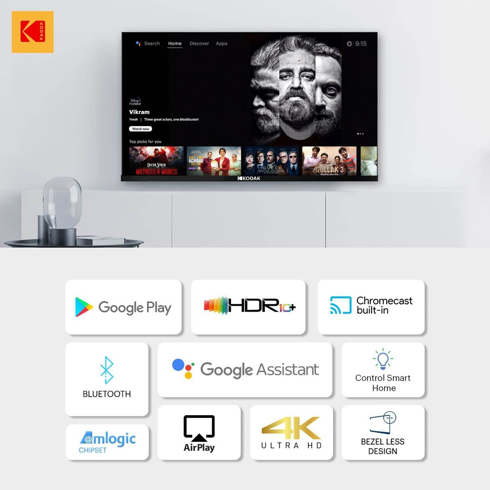 KODAK 7XPRO Series 109 cm (43 inch) 4K Ultra HD LED Android TV with Google Assistant (2021 model)_13