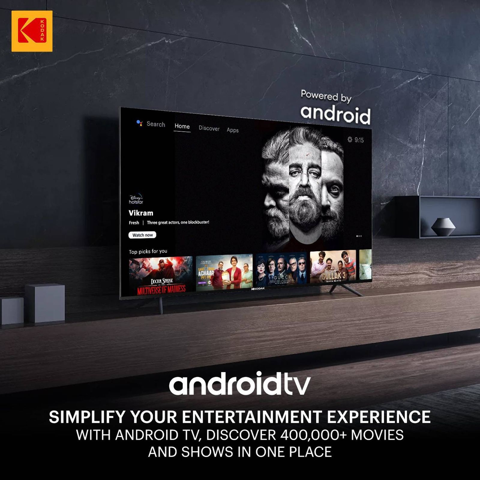 KODAK 7XPRO Series 109 cm (43 inch) 4K Ultra HD LED Android TV with Google Assistant (2021 model)_16