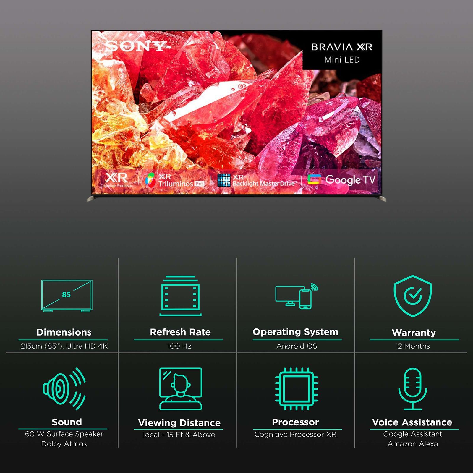SONY X95K 215 cm (85 inch) 4K Ultra HD LED Android TV with Voice Assistance (2022 model) SONY X95K 215 cm (85 inch) 4K Ultra HD LED Android TV with Voice Assistance (2022 model)_3