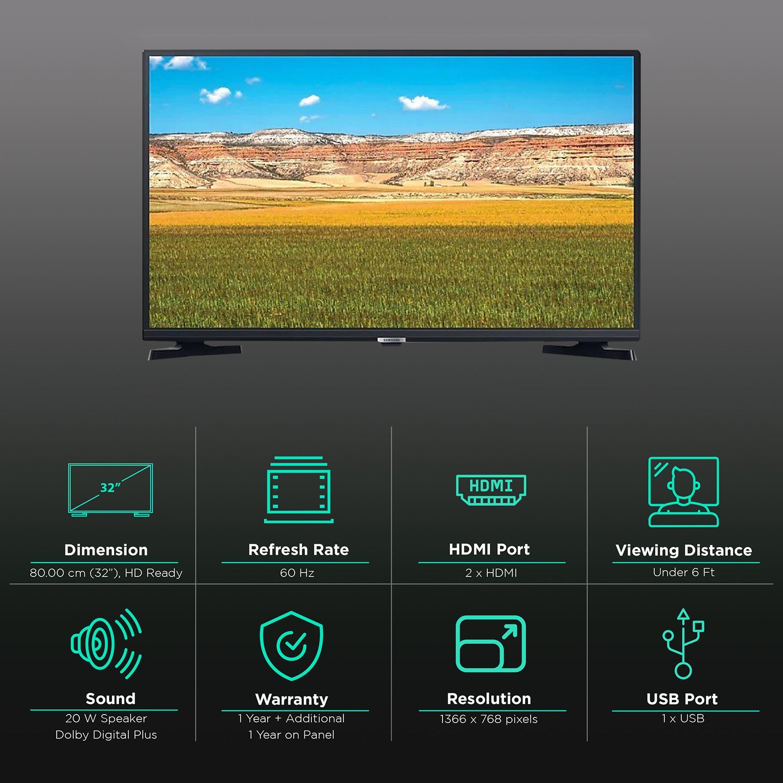 SAMSUNG Series 4 80 cm (32 inch) HD Ready LED Smart Tizen TV with Dolby Digital Plus Audio (2022 model)_3
