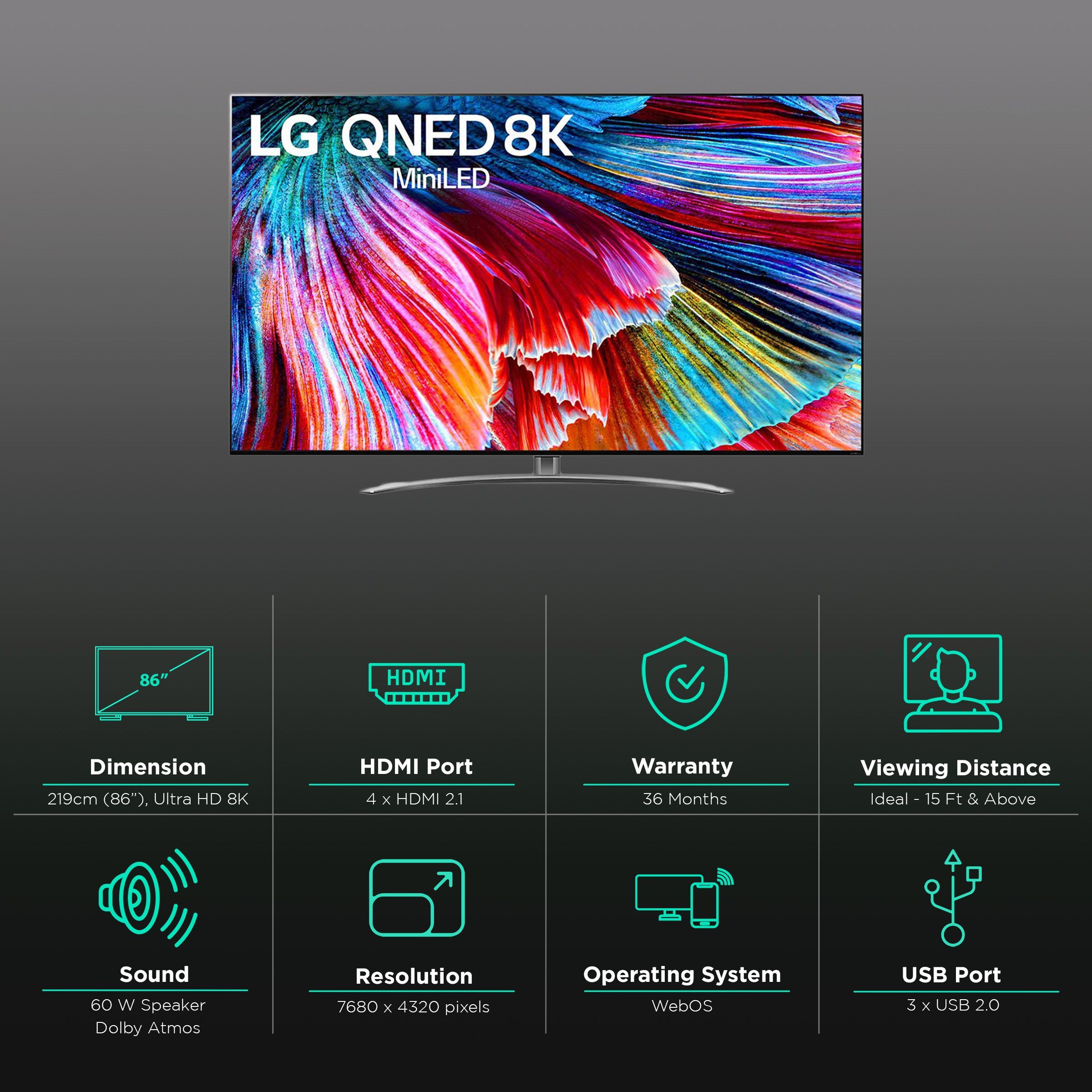 LG QNED 219 cm (86 inch) Quantum Dot Mini LED NanoCell Ultra HD 8K WebOS TV with Google Assistant (2021 model)_3