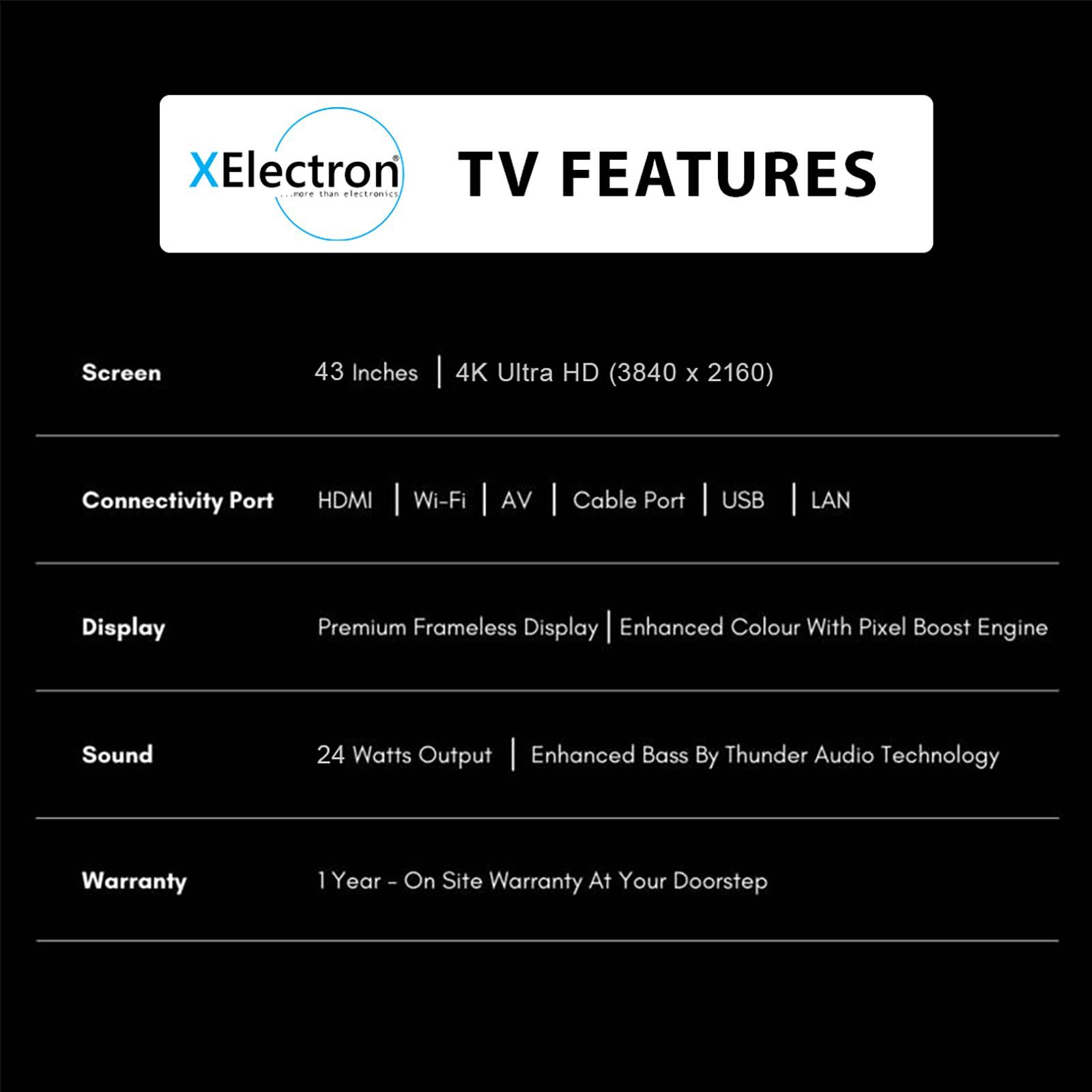 XElectron Series X 108 cm (43 inch) 4K Ultra HD LED Android TV with Dolby Vision & Dolby Atmos(2022 model)_11