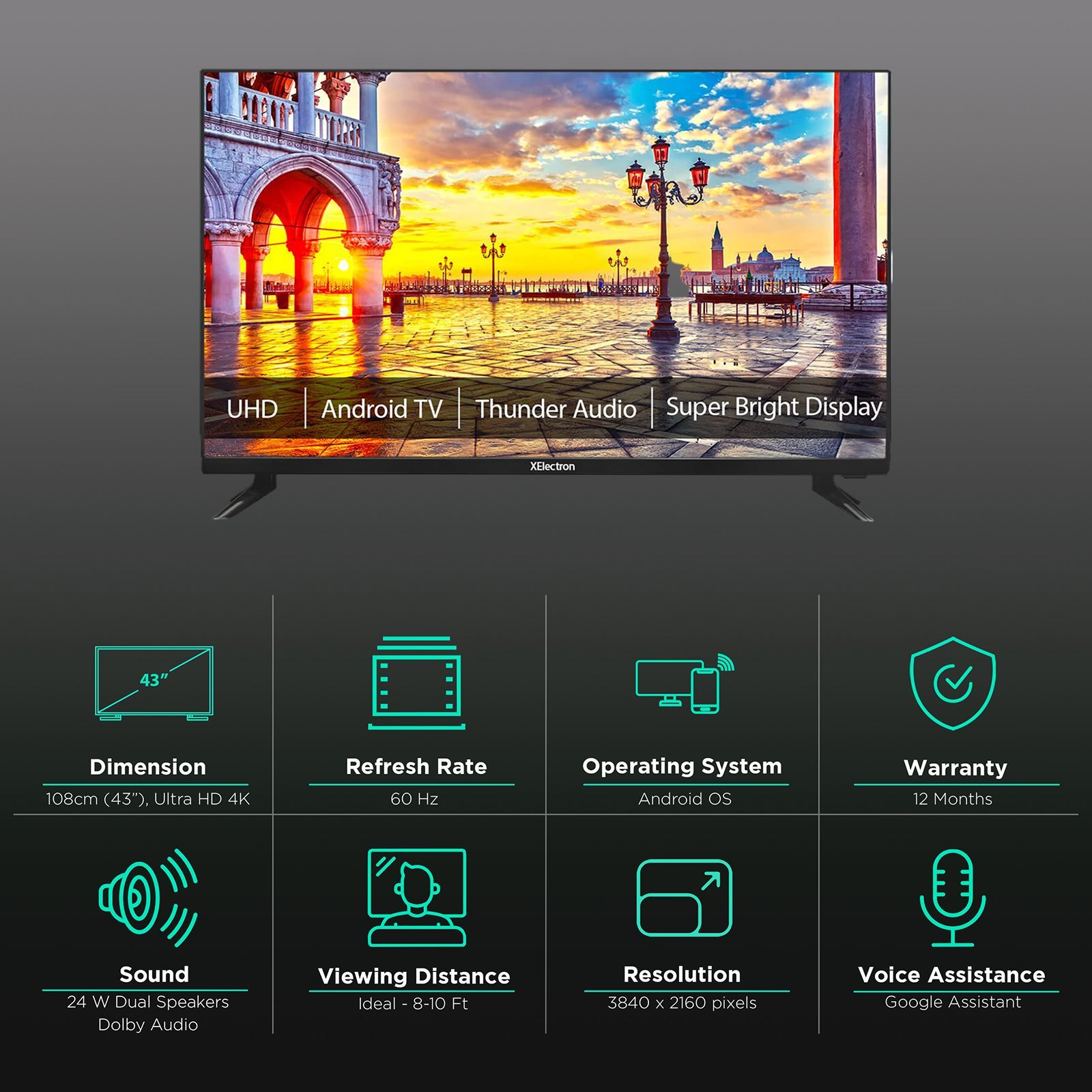 XElectron Series X 108 cm (43 inch) 4K Ultra HD LED Android TV with Dolby Vision & Dolby Atmos(2022 model)_2