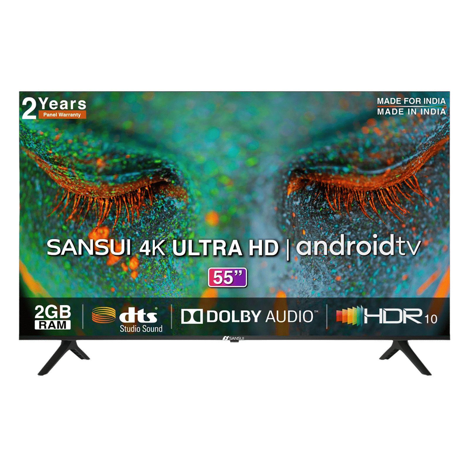 SANSUI 140 cm (55 inch) 4K Ultra HD LED Android TV with Dolby Atmos (2021 model) SANSUI 140 cm (55 inch) 4K Ultra HD LED Android TV with Dolby Atmos (2021 model)_1