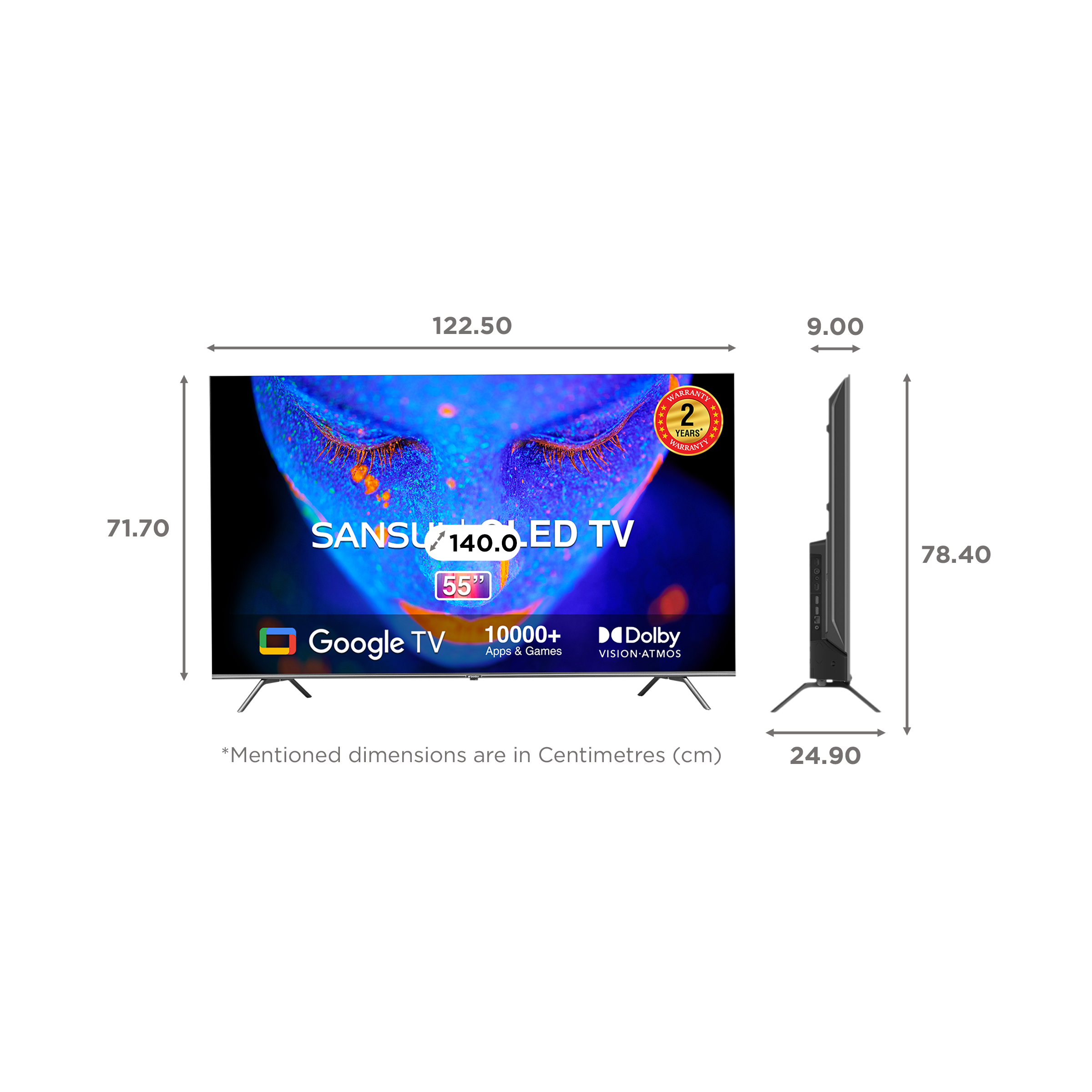 SANSUI 140 cm (55 inch) QLED 4K Ultra HD Google TV with Dolby Vision & Dolby Atmos (2022 model) SANSUI 140 cm (55 inch) QLED 4K Ultra HD Google TV with Dolby Vision & Dolby Atmos (2022 model)_2