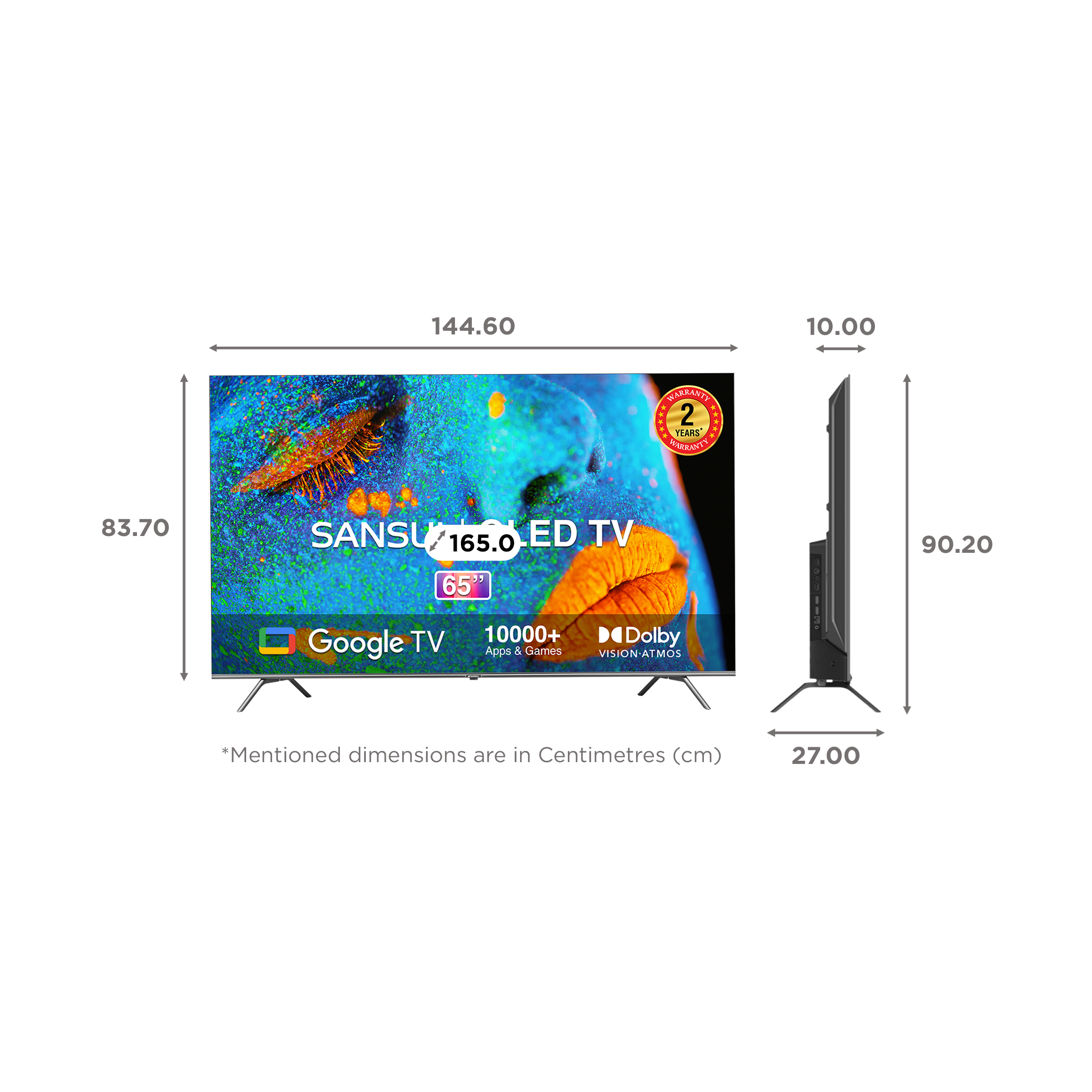 SANSUI 165 cm (65 inch) QLED 4K Ultra HD Google TV with Dolby Vision & Dolby Atmos (2022 model) SANSUI 165 cm (65 inch) QLED 4K Ultra HD Google TV with Dolby Vision & Dolby Atmos (2022 model)_2
