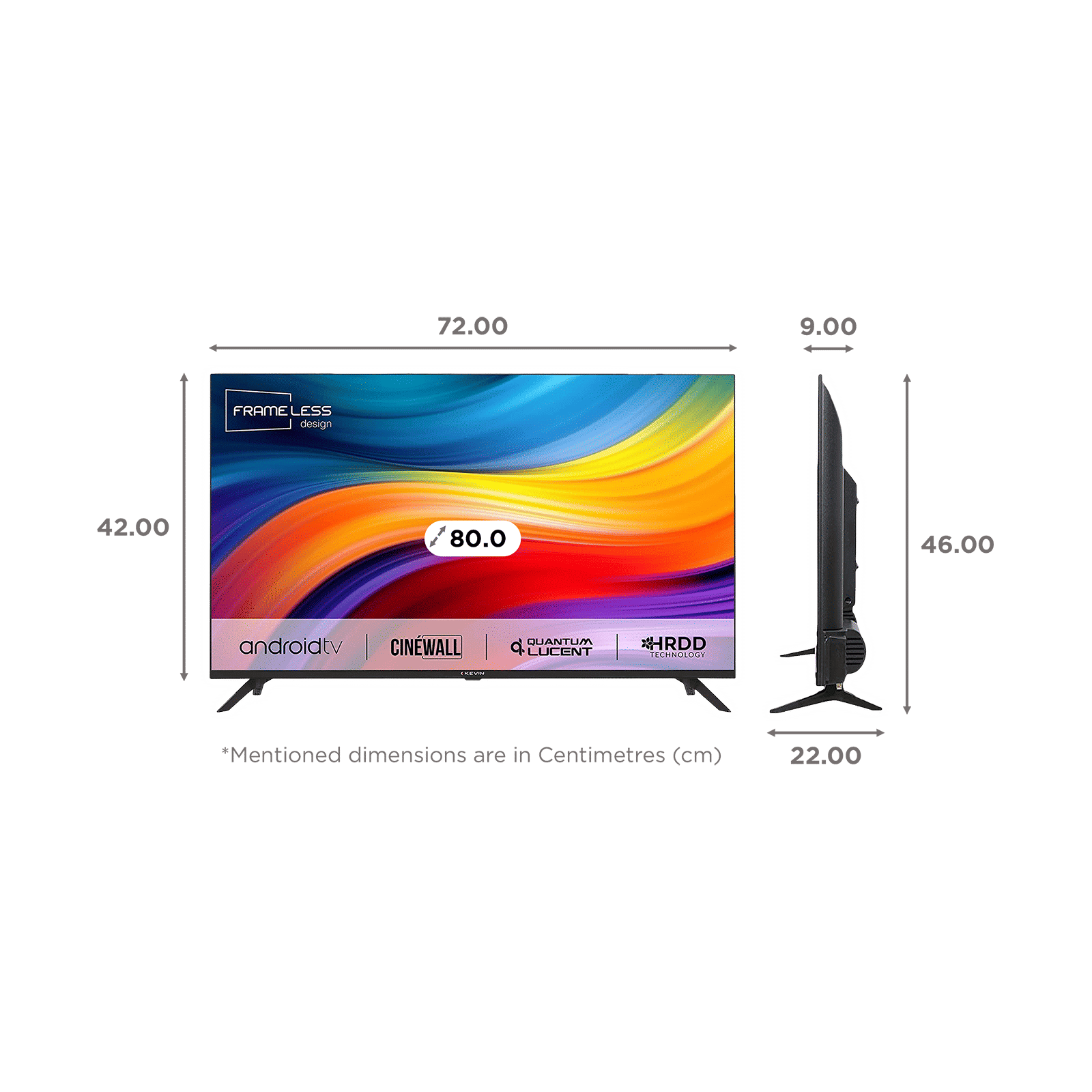 Kevin Frameless Series 80 cm (32 inch) HD Ready LED Smart Android TV with Mali 400MP2 Picture Processor (2022 model) Kevin Frameless Series 80 cm (32 inch) HD Ready LED Smart Android TV with Mali 400MP2 Picture Processor (2022 model)_2