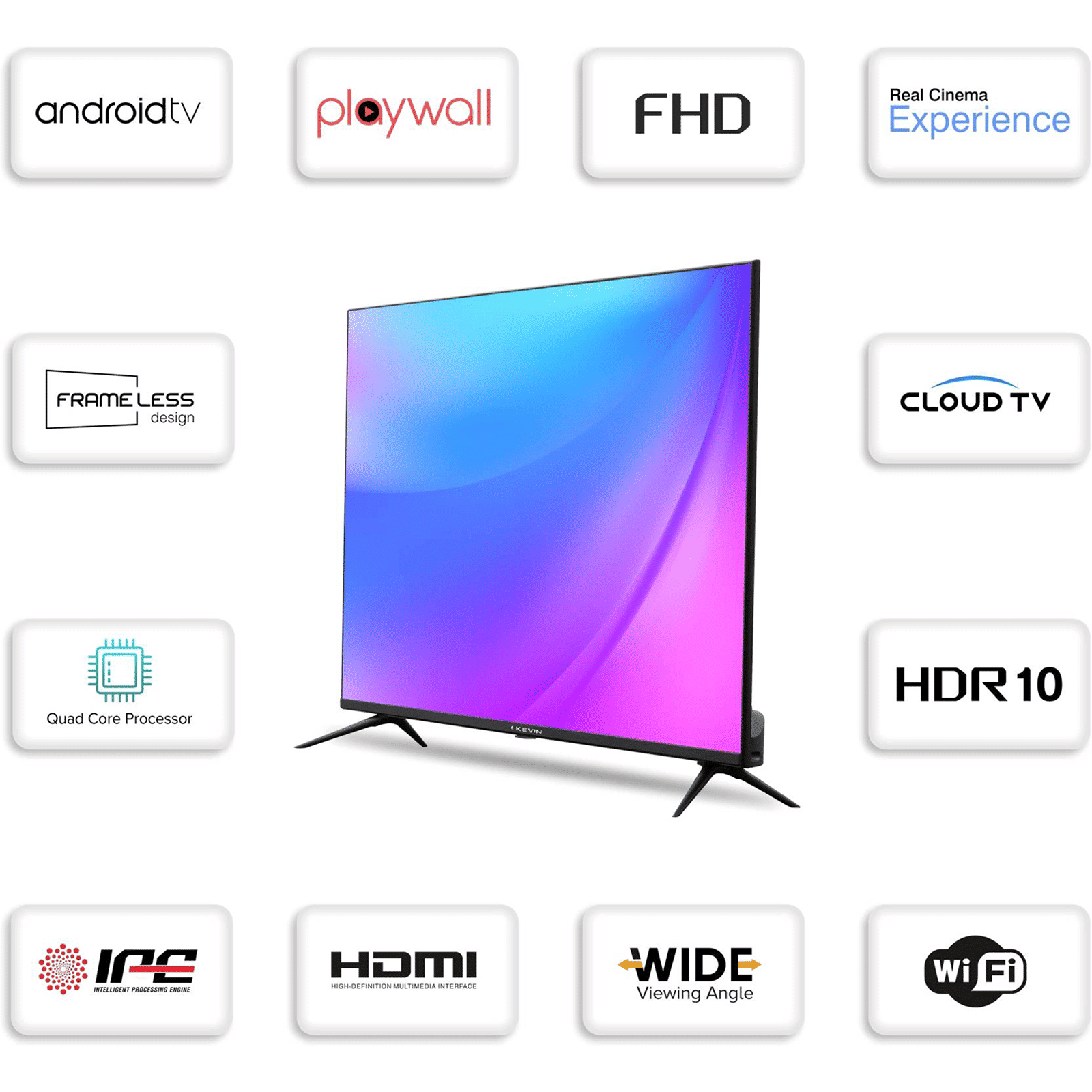 Kevin Frameless Series 109 cm (43 inch) Full HD LED Smart Android TV with HRDD Picture Quality (2022 model)_10