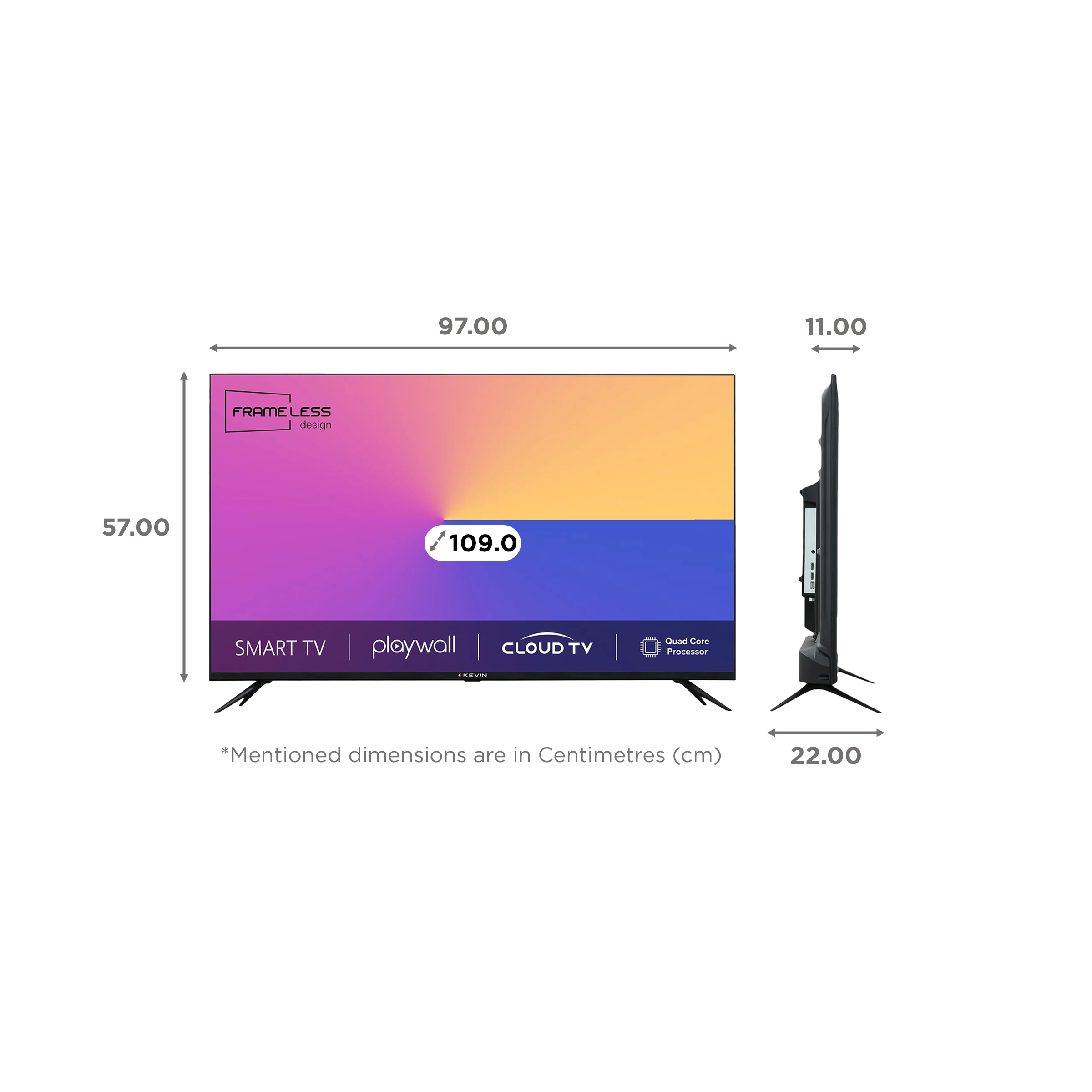 Kevin Frameless Series 109 cm (43 inch) Full HD LED Smart Android TV with HRDD Picture Quality (2022 model)_2