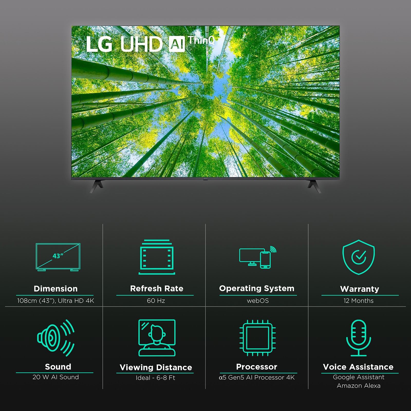 LG UQ8020 108 cm (43 inch) 4K Ultra HD WebOS TV with 2.0 Channel Speaker LG UQ8020 108 cm (43 inch) 4K Ultra HD WebOS TV with 2.0 Channel Speaker_3