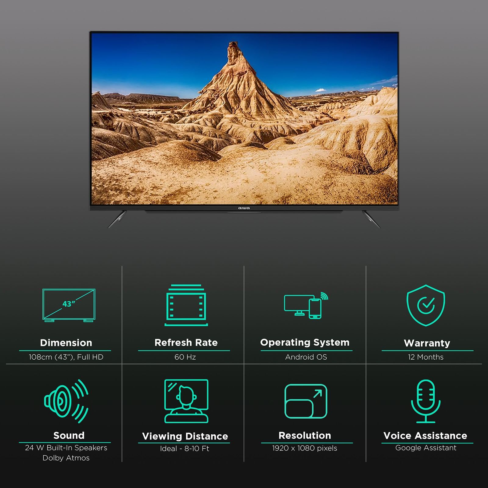 aiwa Magnifiq 108 cm (43 inch) Full HD LED Smart Android TV with Google Assistant (2022 Model)_3