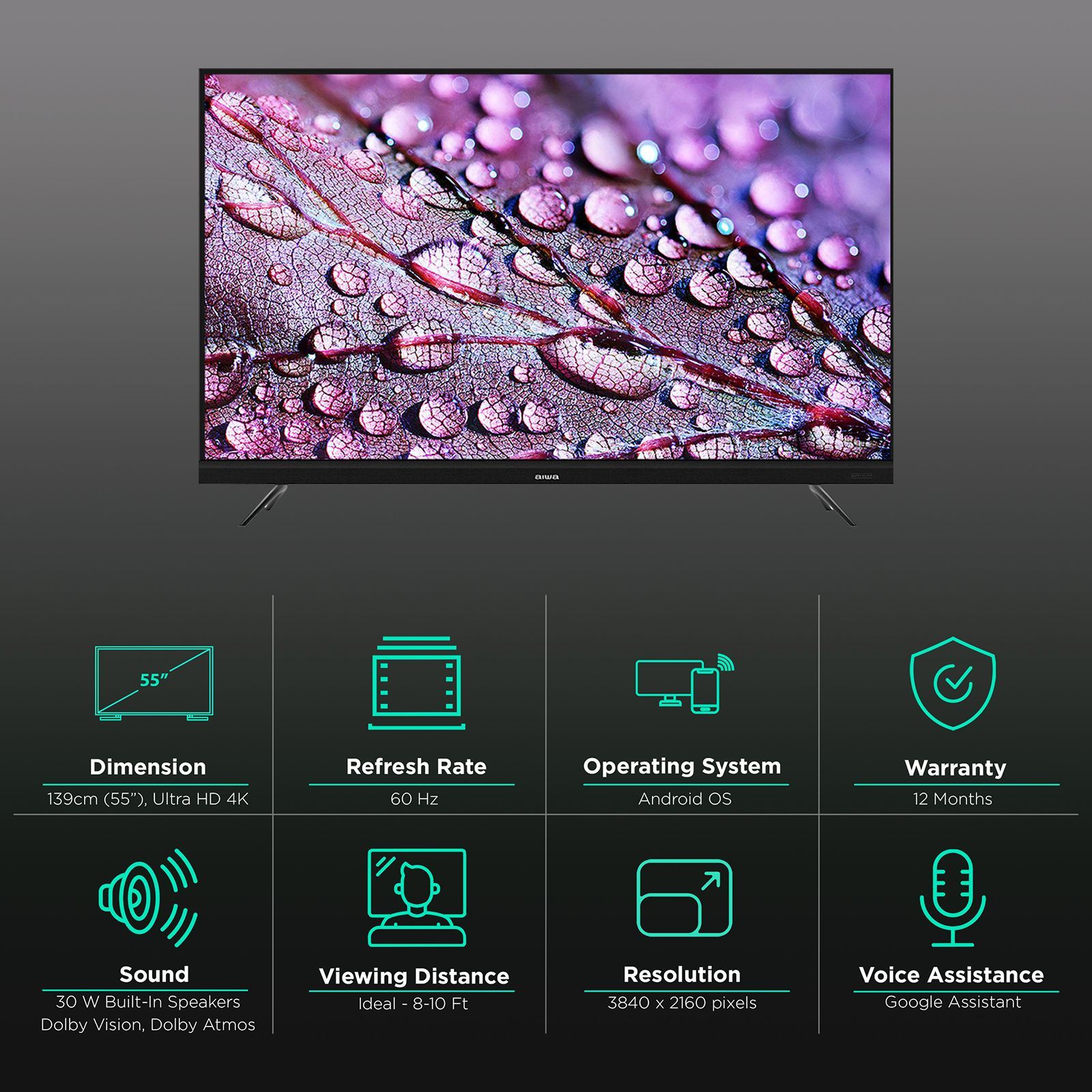 aiwa Magnifiq 139 cm (55 inch) Ultra HD 4K LED Smart Android TV with Dolby Vision Support (2022 model) aiwa Magnifiq 139 cm (55 inch) Ultra HD 4K LED Smart Android TV with Dolby Vision Support (2022 model)_3