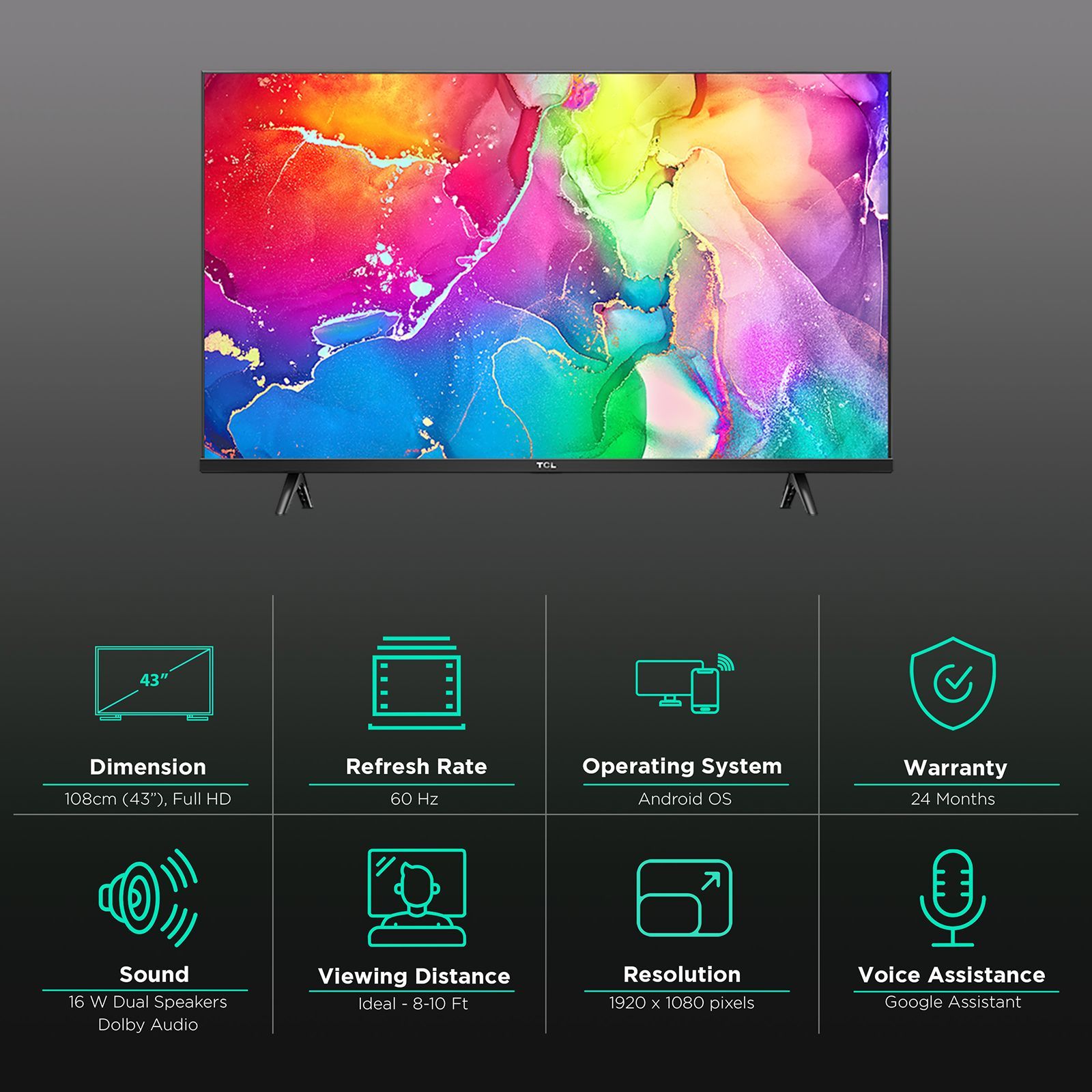 TCL S Series 109.22 cm (43 inch) Full HD Ready LED Smart Android TV with Google Assistant TCL S Series 109.22 cm (43 inch) Full HD Ready LED Smart Android TV with Google Assistant_3