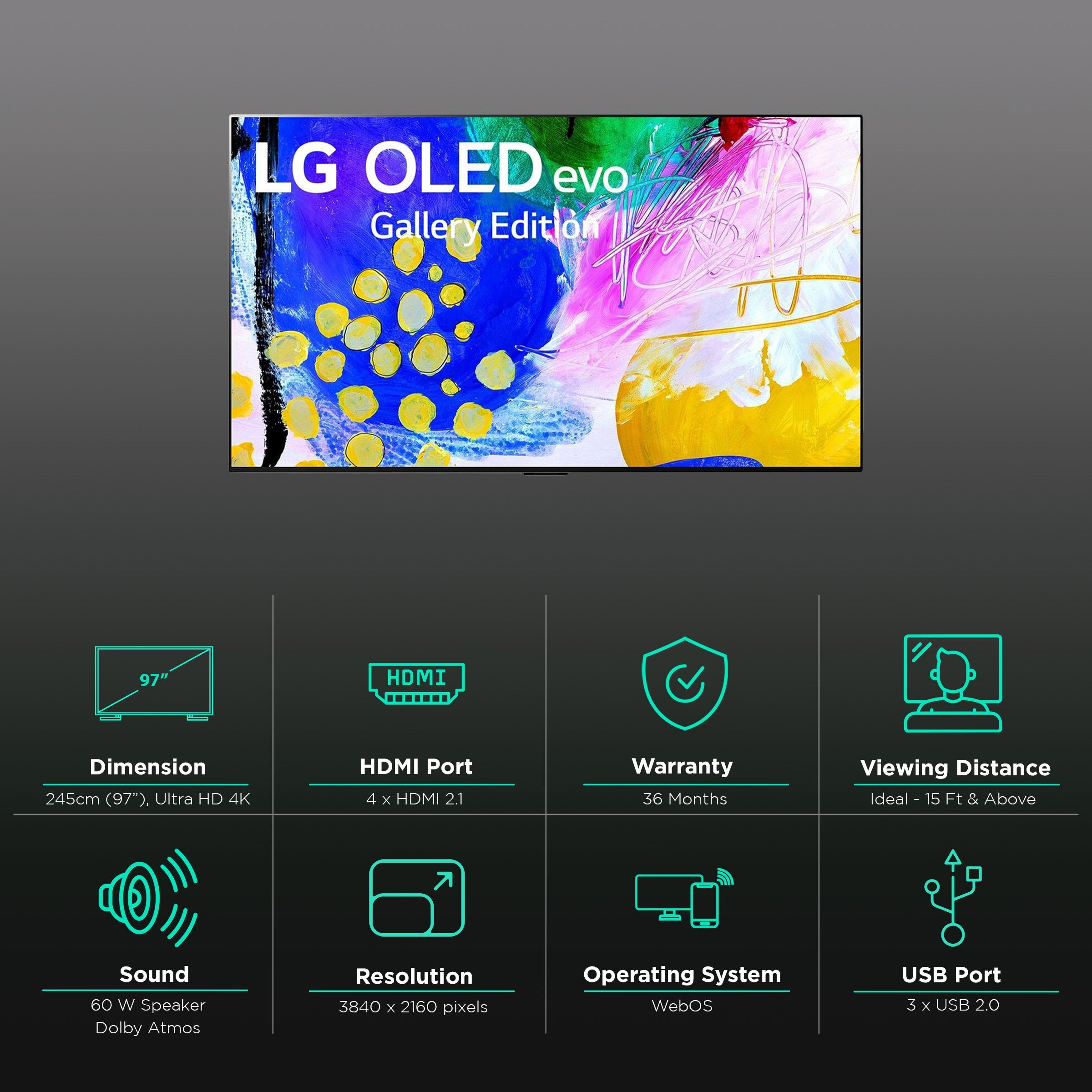 LG G2 245 cm (97 inch) OLED 4K Ultra HD WebOS TV with Dolby Vision and Dolby Atmos (2022 model) LG G2 245 cm (97 inch) OLED 4K Ultra HD WebOS TV with Dolby Vision and Dolby Atmos (2022 model)_3
