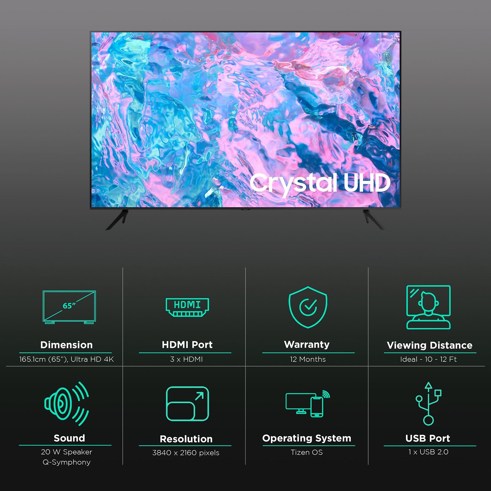 SAMSUNG 7 Series 163 cm (65 inch) 4K Ultra HD LED Tizen TV with Bezel-less Display_3