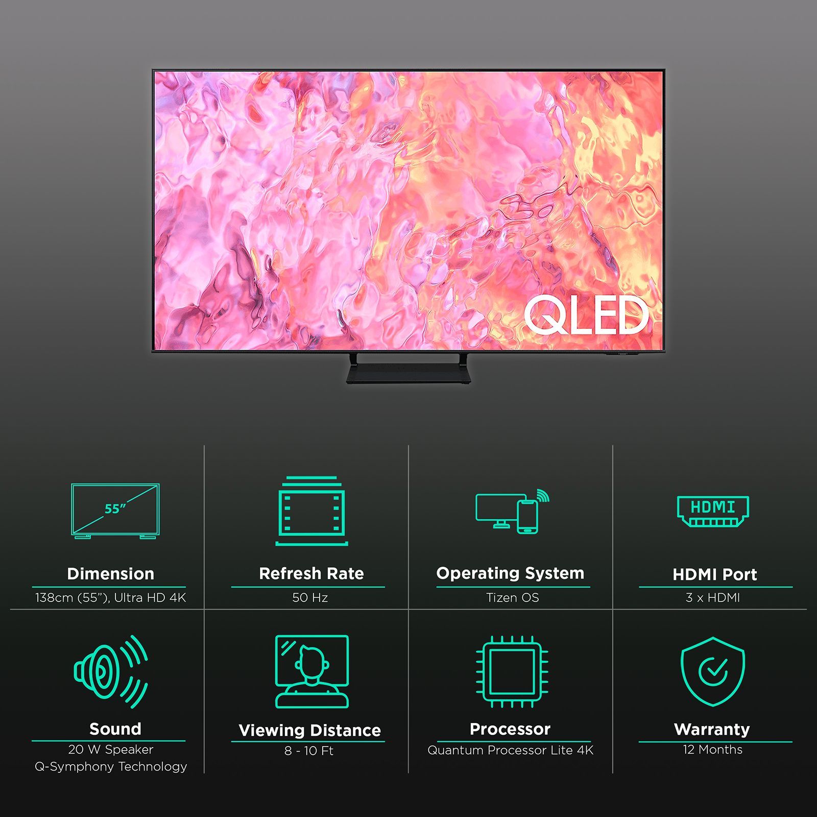 SAMSUNG 6 Series 138 cm (55 inch) QLED 4K Tizen TV with Bezel-less Display_3