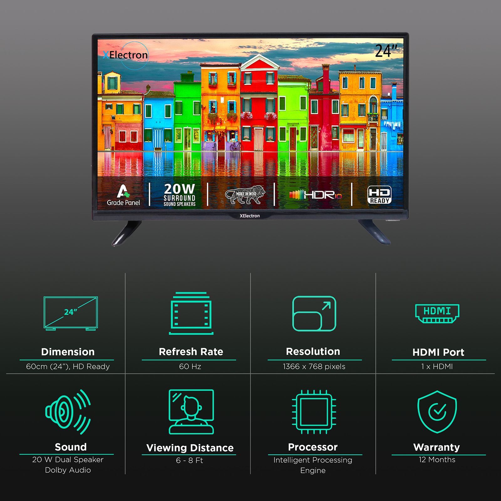 XElectron 60 cm (24 inch) HD Ready TV with Bezel Less Display (2023 model)_3