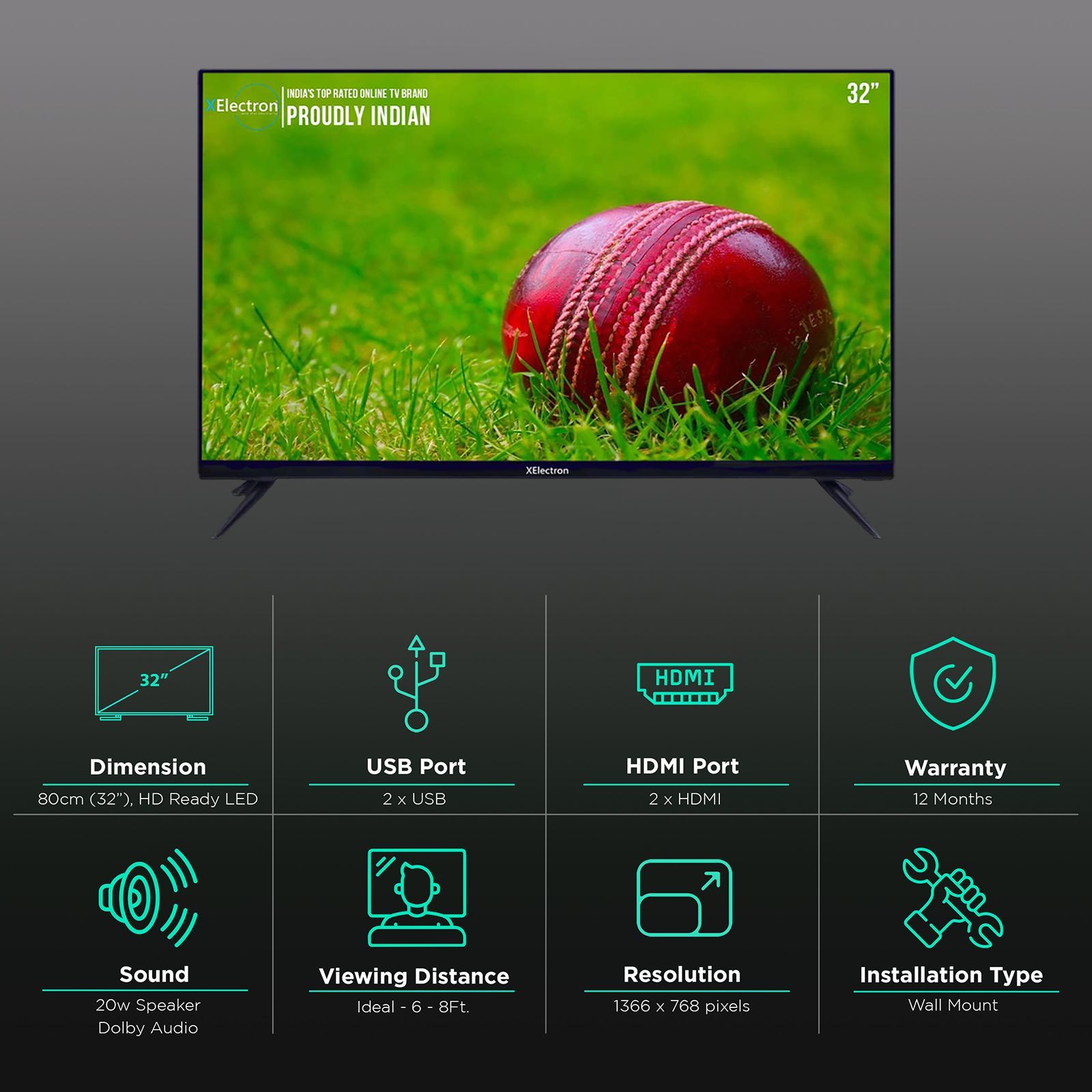 XElectron 80 cm (32 inch) HD Ready TV with Bezel Less Display (2023 model)_3