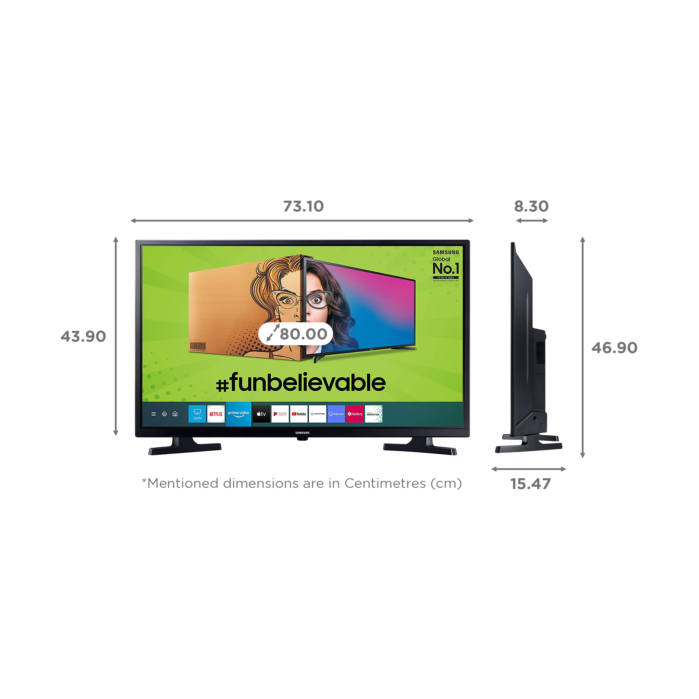 SAMSUNG Series 4 80 cm (32 inch) HD LED Smart Tizen TV with Hyper Real Picture Engine (2020 model)_2