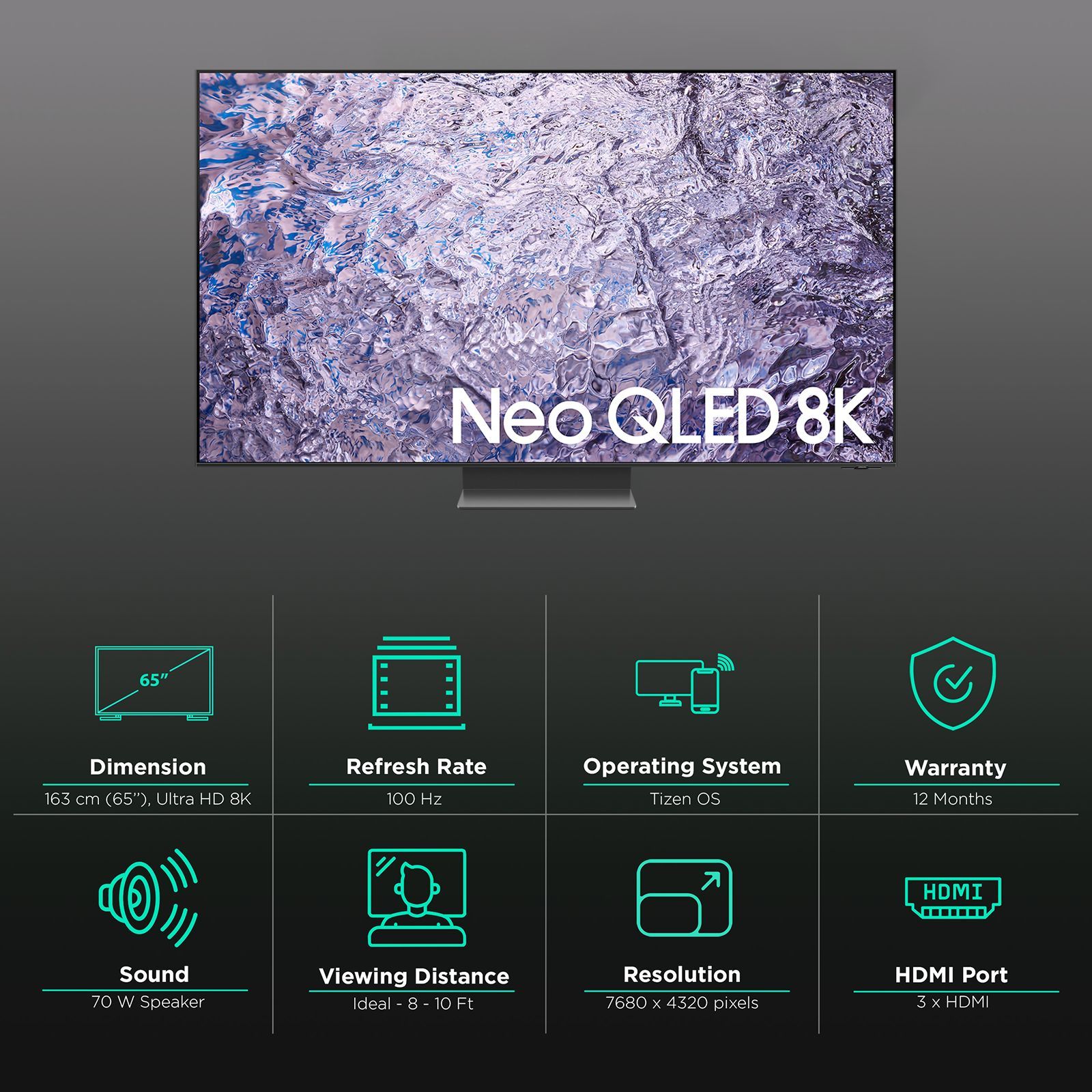 SAMSUNG 163 cm (65 inch) QLED 8K Ultra HD Tizen TV with Neural Quantum Processor_3