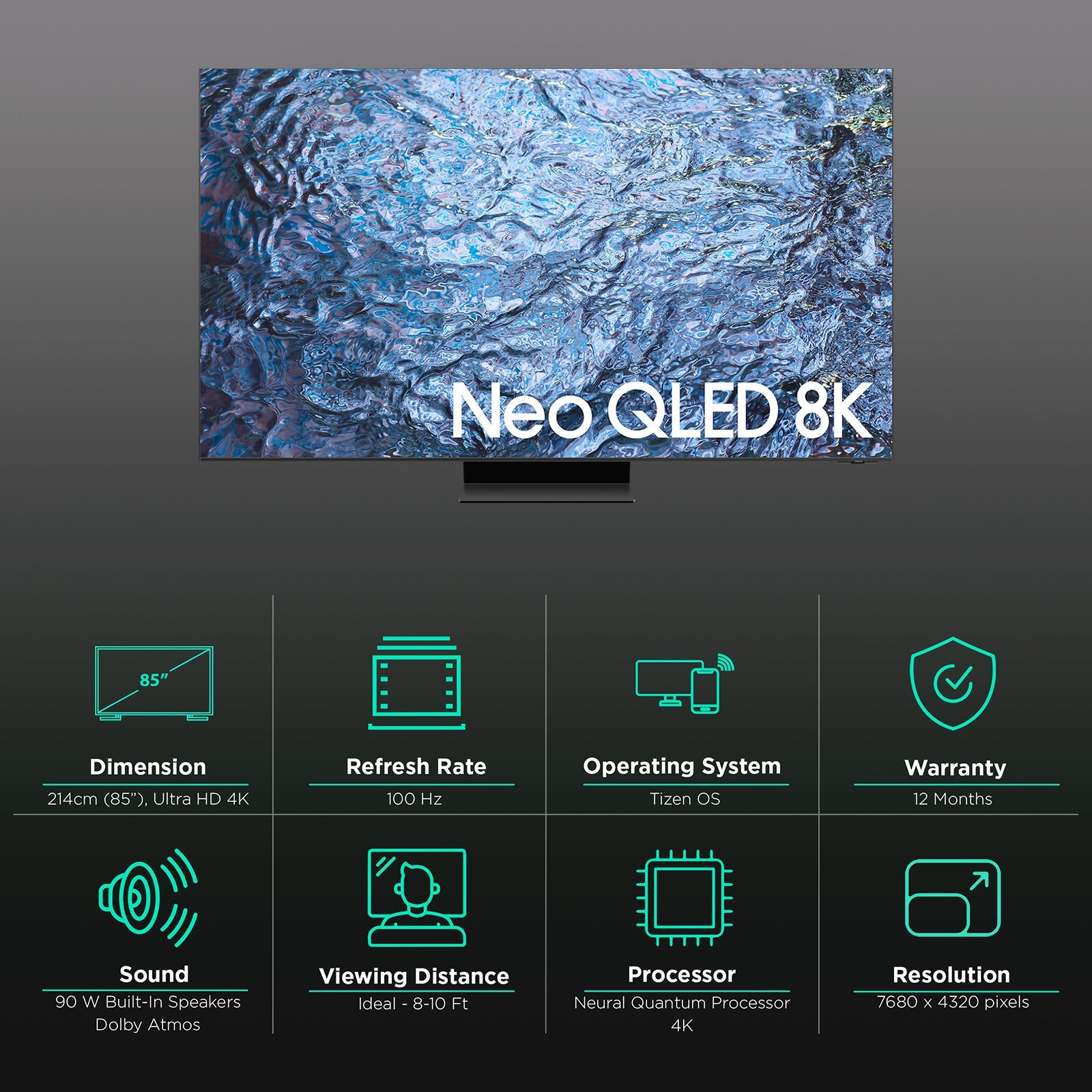 SAMSUNG 214 cm (85 inch) QLED 4K Ultra HD Tizen TV with Neural Quantum Processor_3