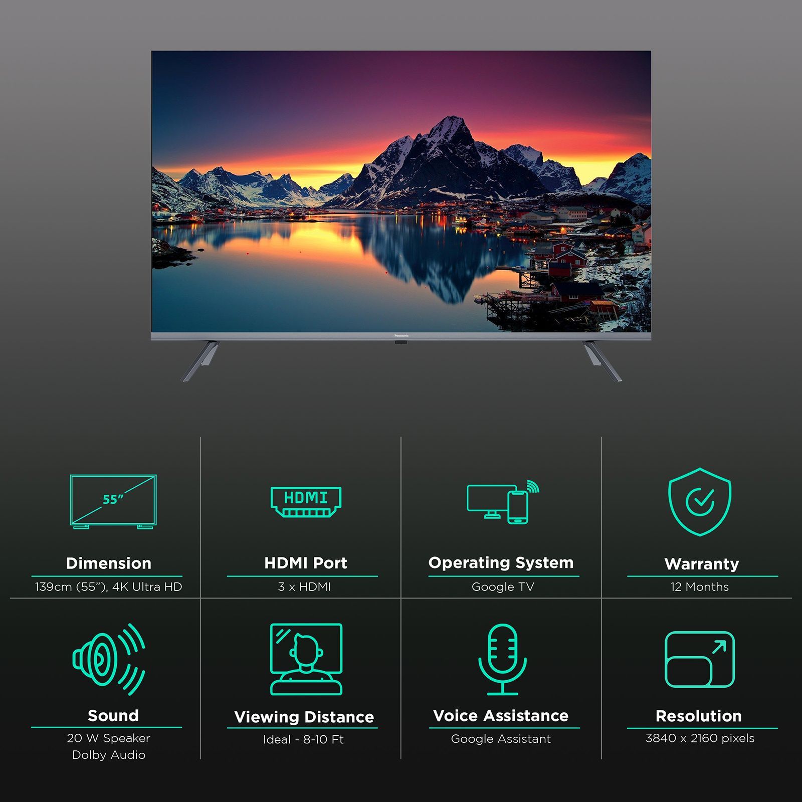 Panasonic 139 cm (55 inch) 4K Ultra HD LED Google TV with Chroma Drive Dynamic Panasonic 139 cm (55 inch) 4K Ultra HD LED Google TV with Chroma Drive Dynamic_3