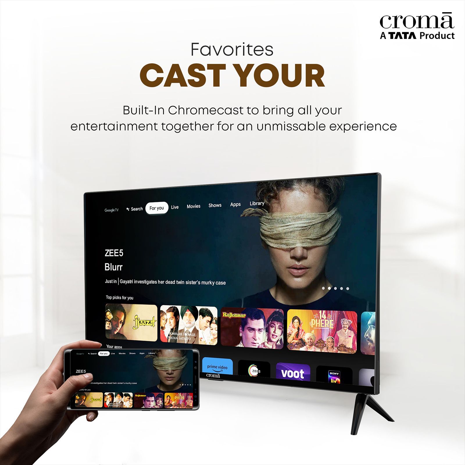 Croma 109 cm (43 inch) Full HD LED Smart Google TV with Bezel Less Display_13