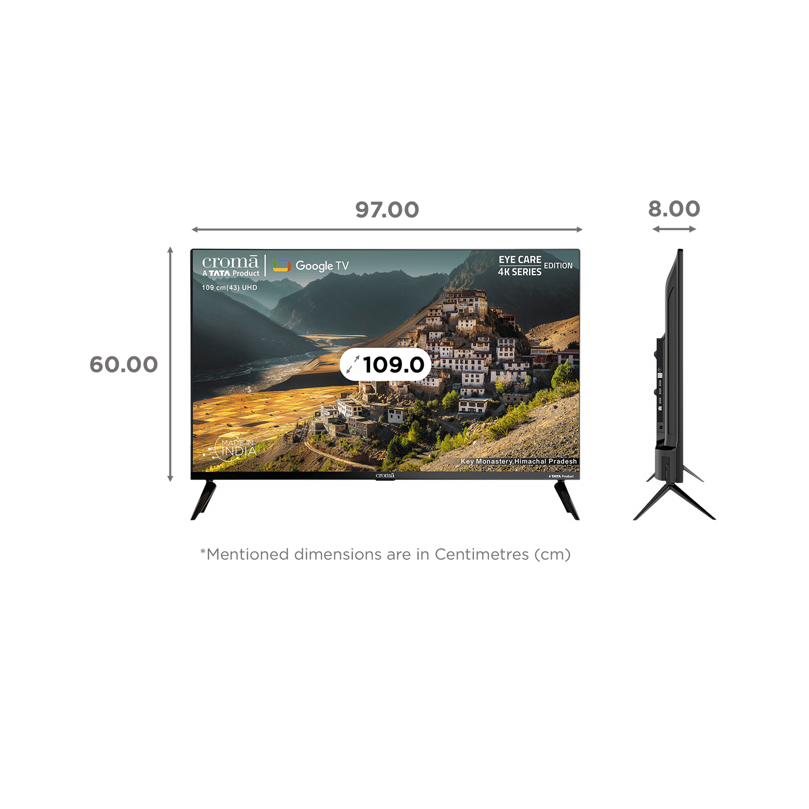 Croma 109.22 cm (43 inch) 4K Ultra HD LED Google TV with Google Voice Assistant_2