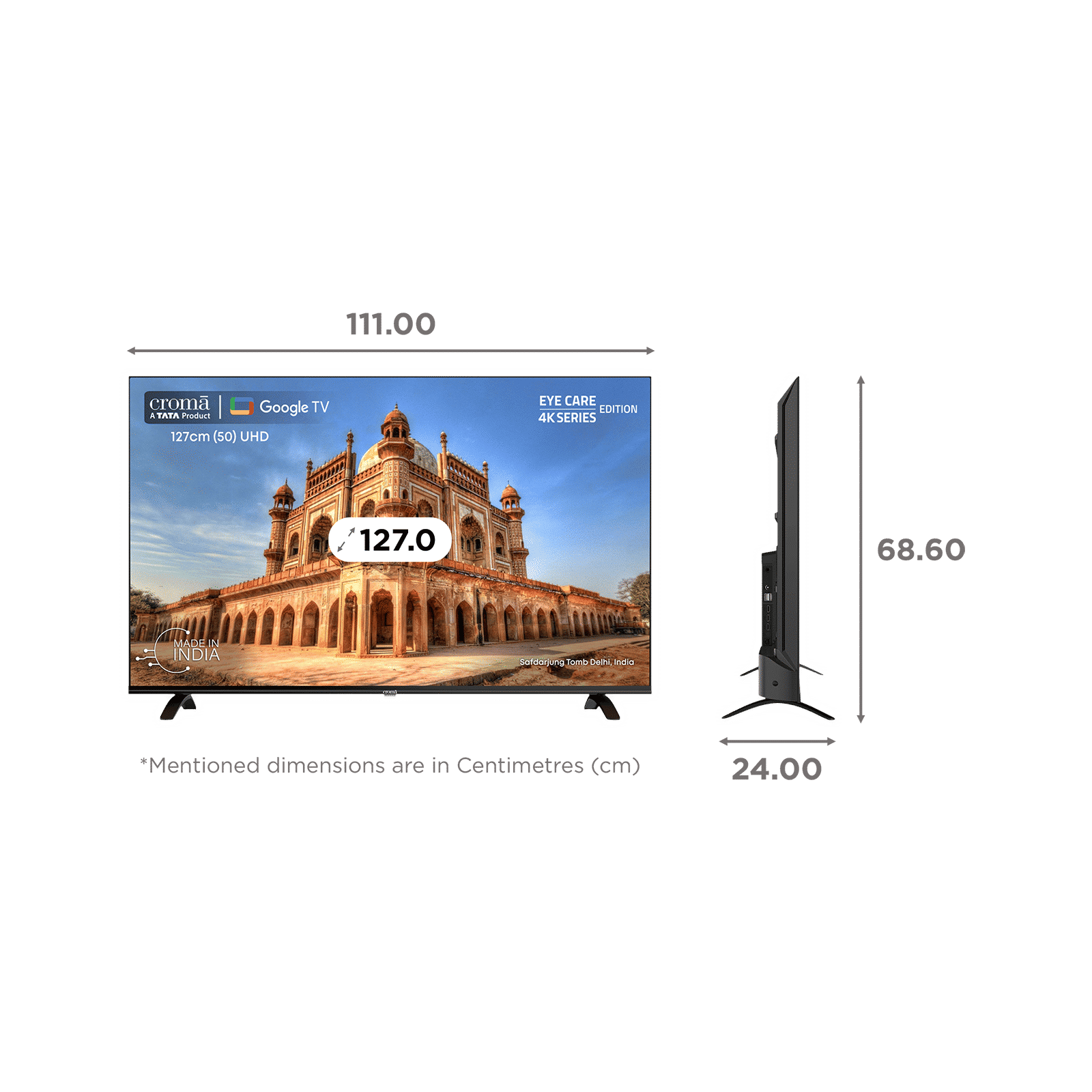 Croma 127 cm (50 inch) 4K Ultra HD LED Google TV with Bezel Less Display_3