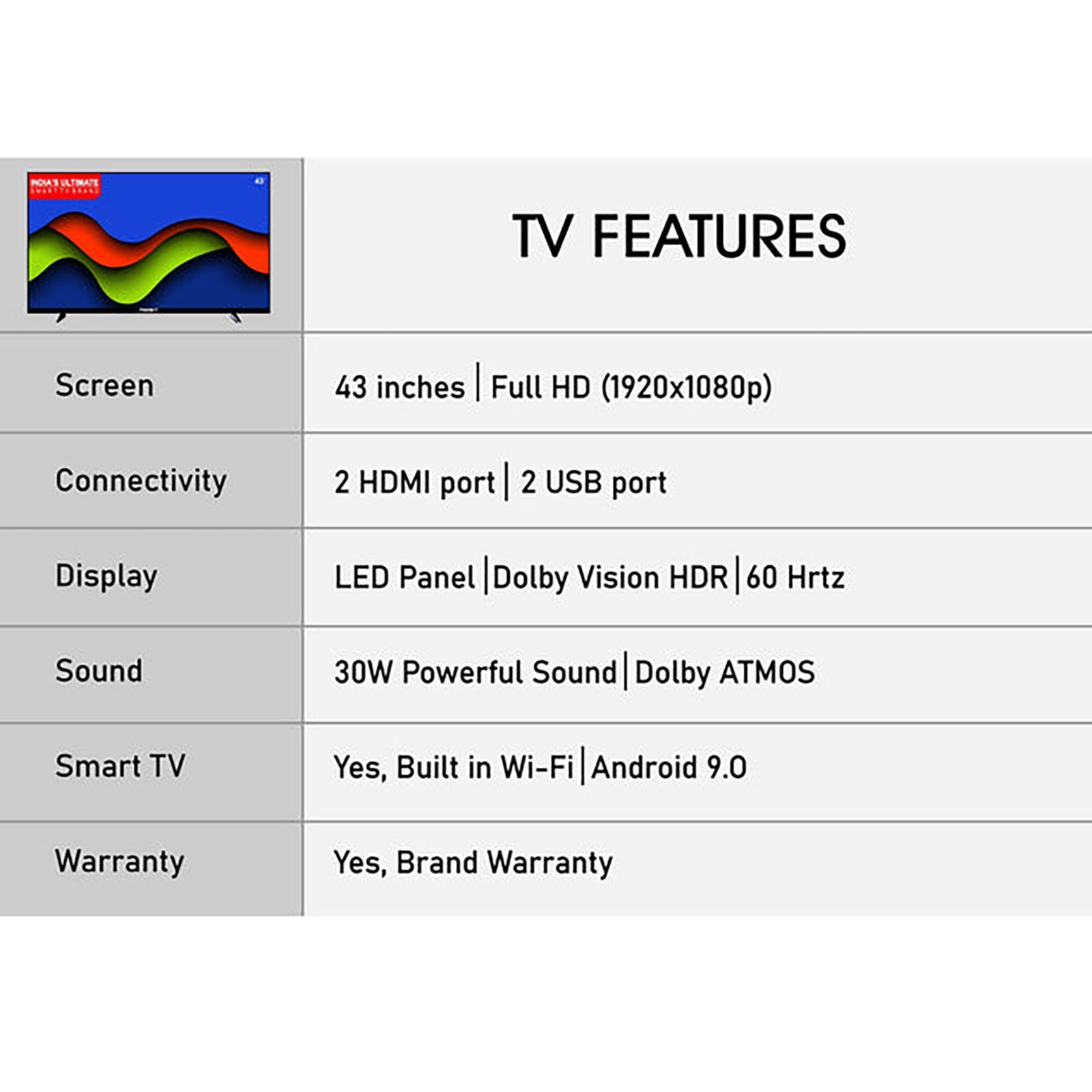 FOXSKY 109 cm (43 inch) Full HD LED Smart Android TV with Ultra Vivid High Contrast Panel_11