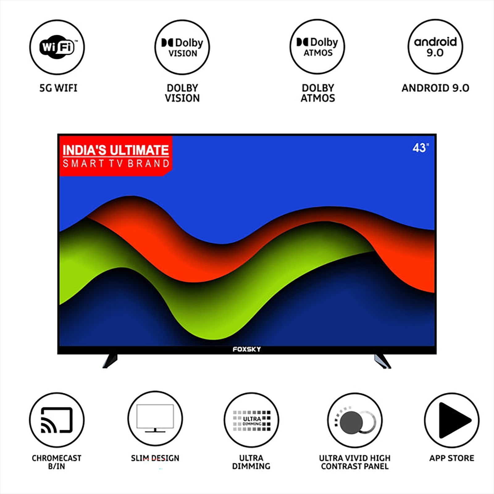 FOXSKY 109 cm (43 inch) Full HD LED Smart Android TV with Ultra Vivid High Contrast Panel_12