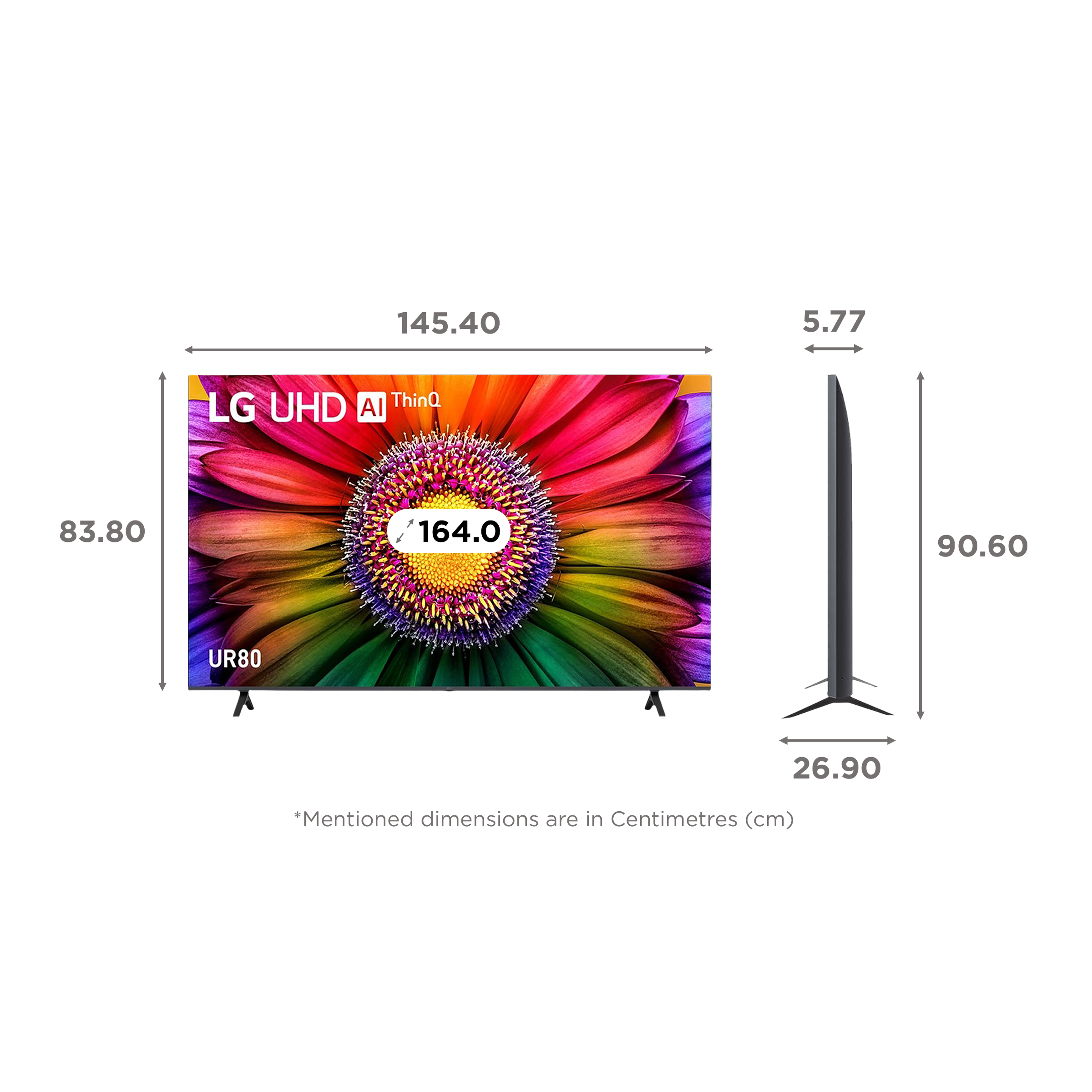 LG UR80 164 cm (65 inch) 4K Ultra HD LED WebOS TV with AI Processor 4K Gen6 (2023 model)_2