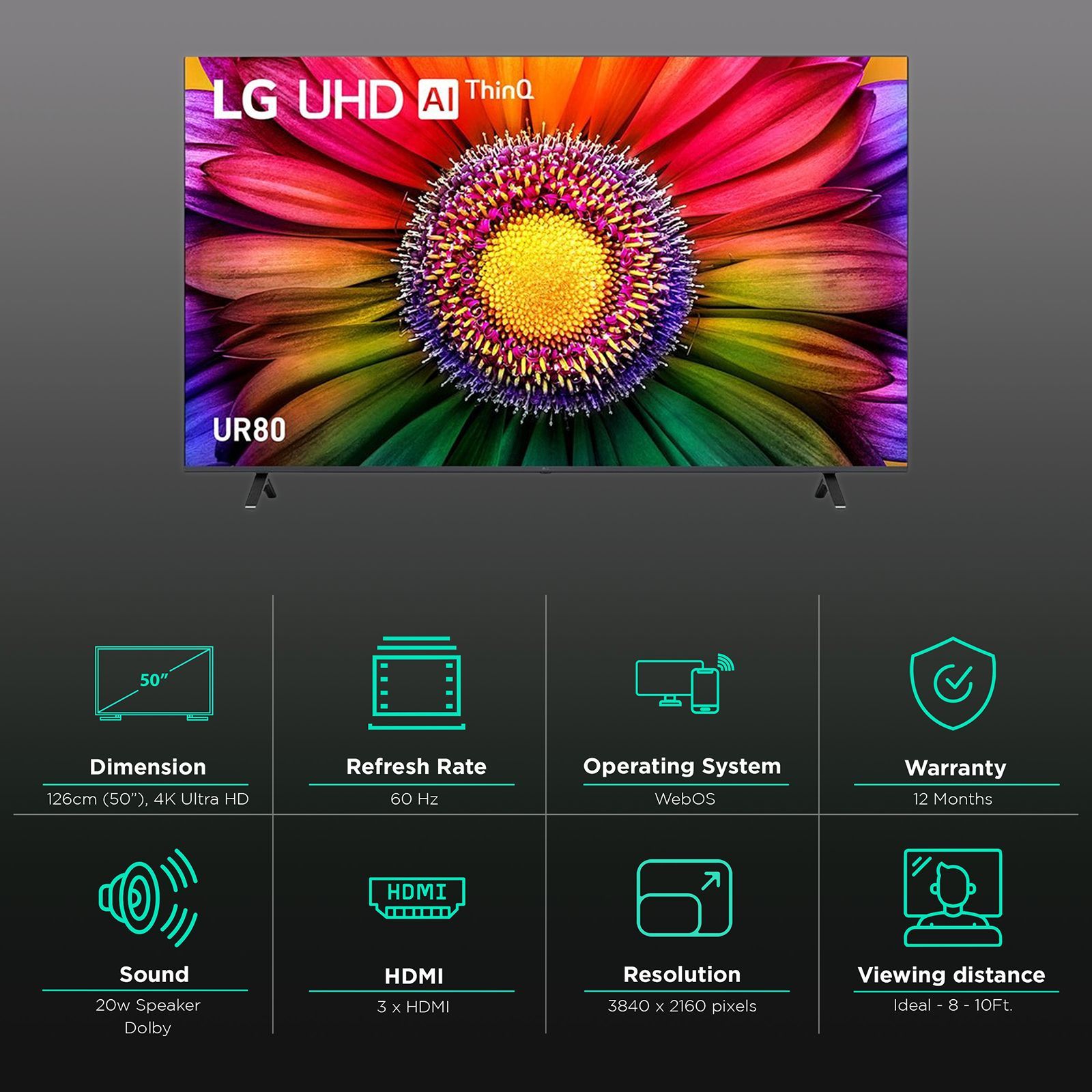 LG UR8050 126 cm (50 inch) 4K Ultra HD LED WebOS TV with AI Processor 4K Gen6 LG UR8050 126 cm (50 inch) 4K Ultra HD LED WebOS TV with AI Processor 4K Gen6_3