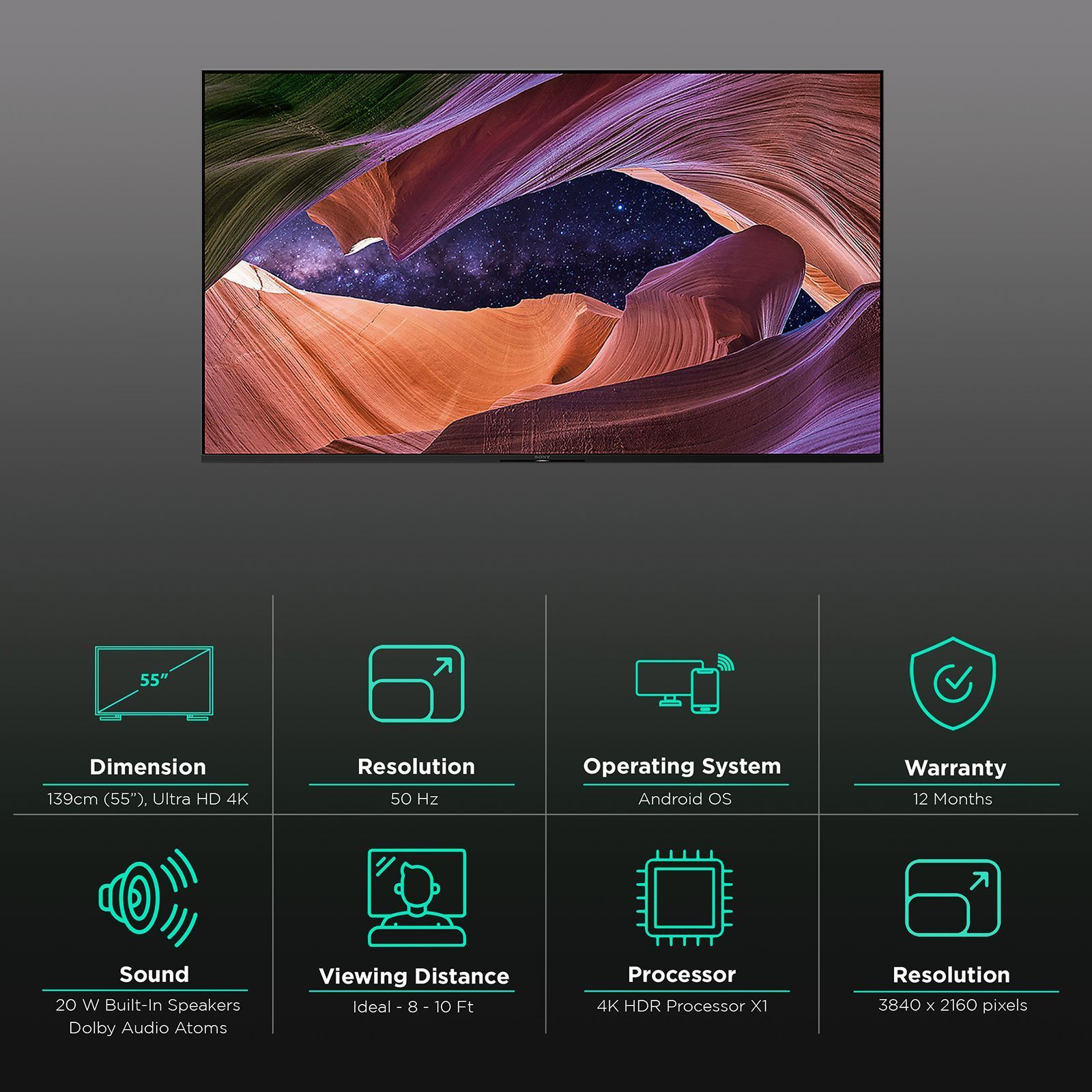 SONY X82L 138.8 cm (55 inch) 4K Ultra HD LED Google TV with Live Colour Technology (2023 model)_3