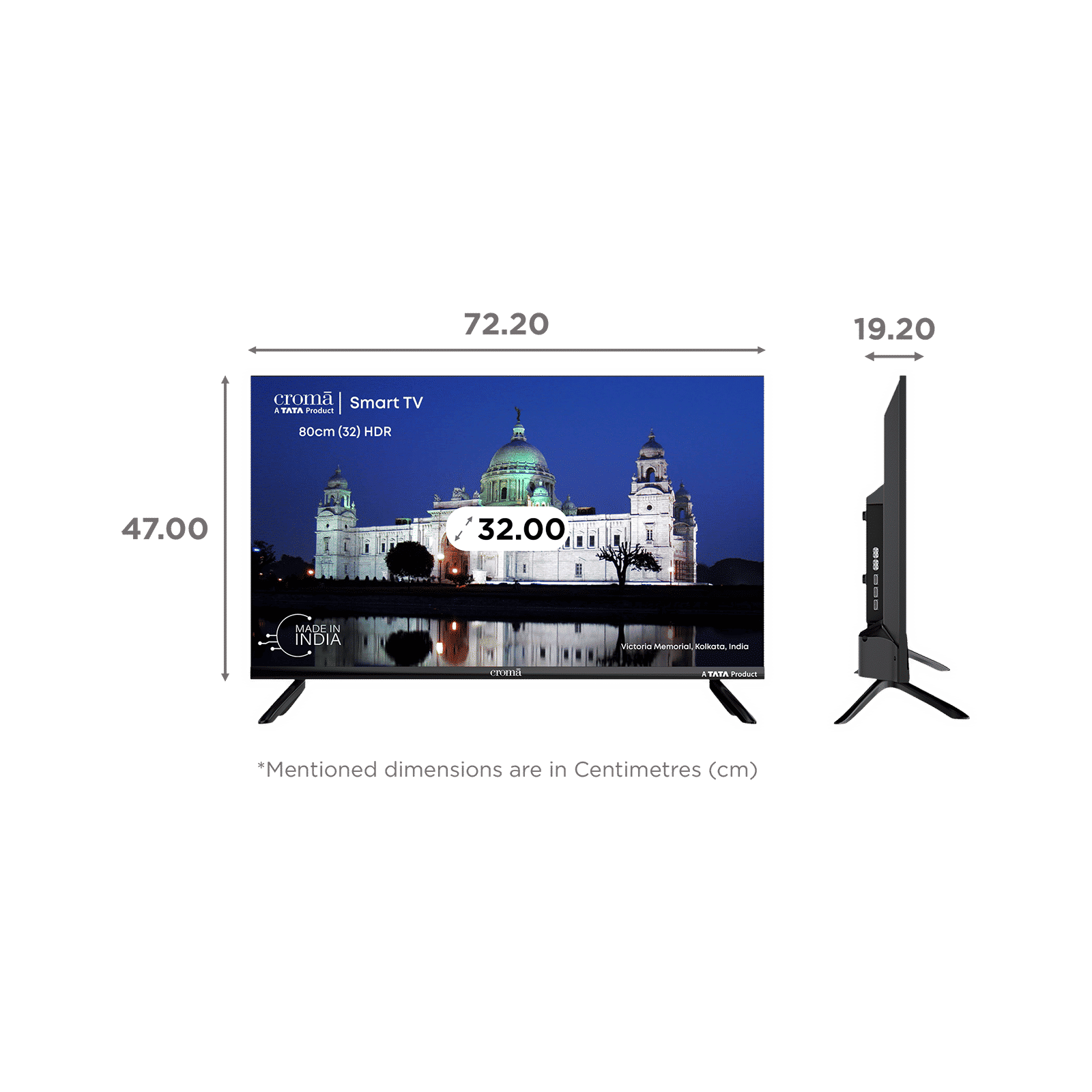 Croma 80 cm (32 inch) HD Ready LED Smart TV with Bezel Less Display (2023 model)_2