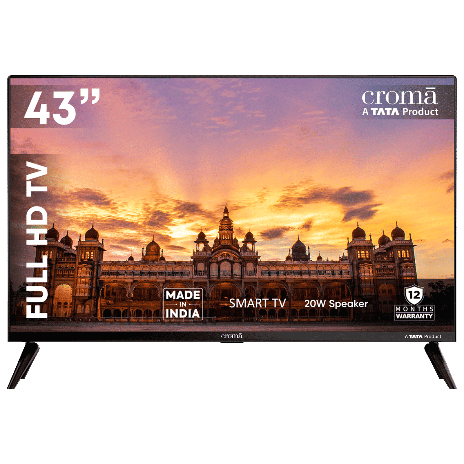 Croma 109 cm (43 inch) Full HD LED Smart Linux TV with Bezel Less Display_1