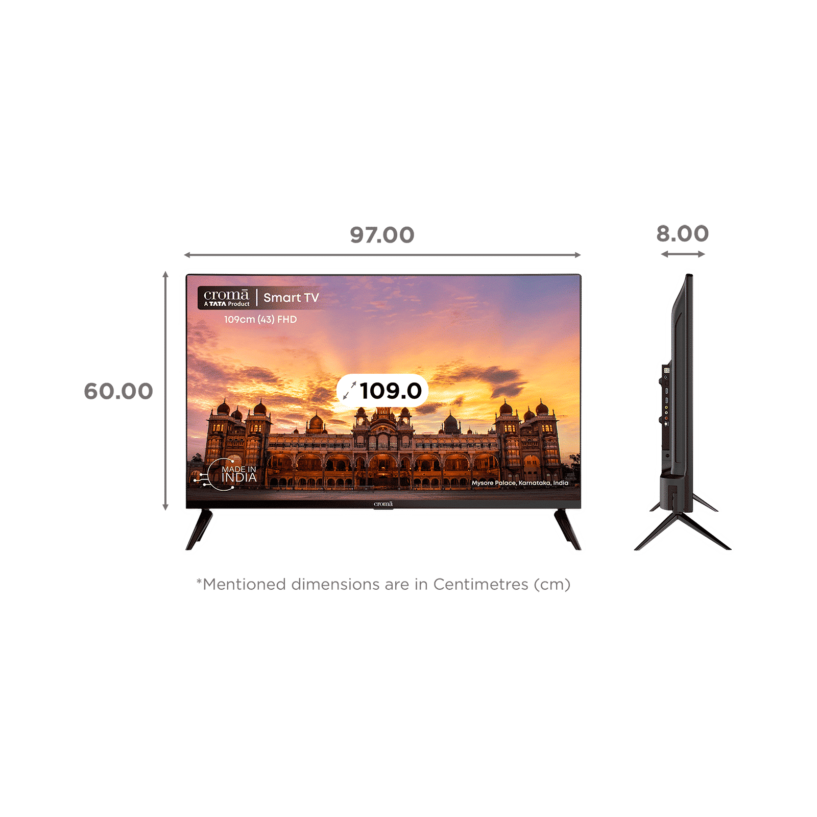 Croma 109 cm (43 inch) Full HD LED Smart Linux TV with Bezel Less Display_2