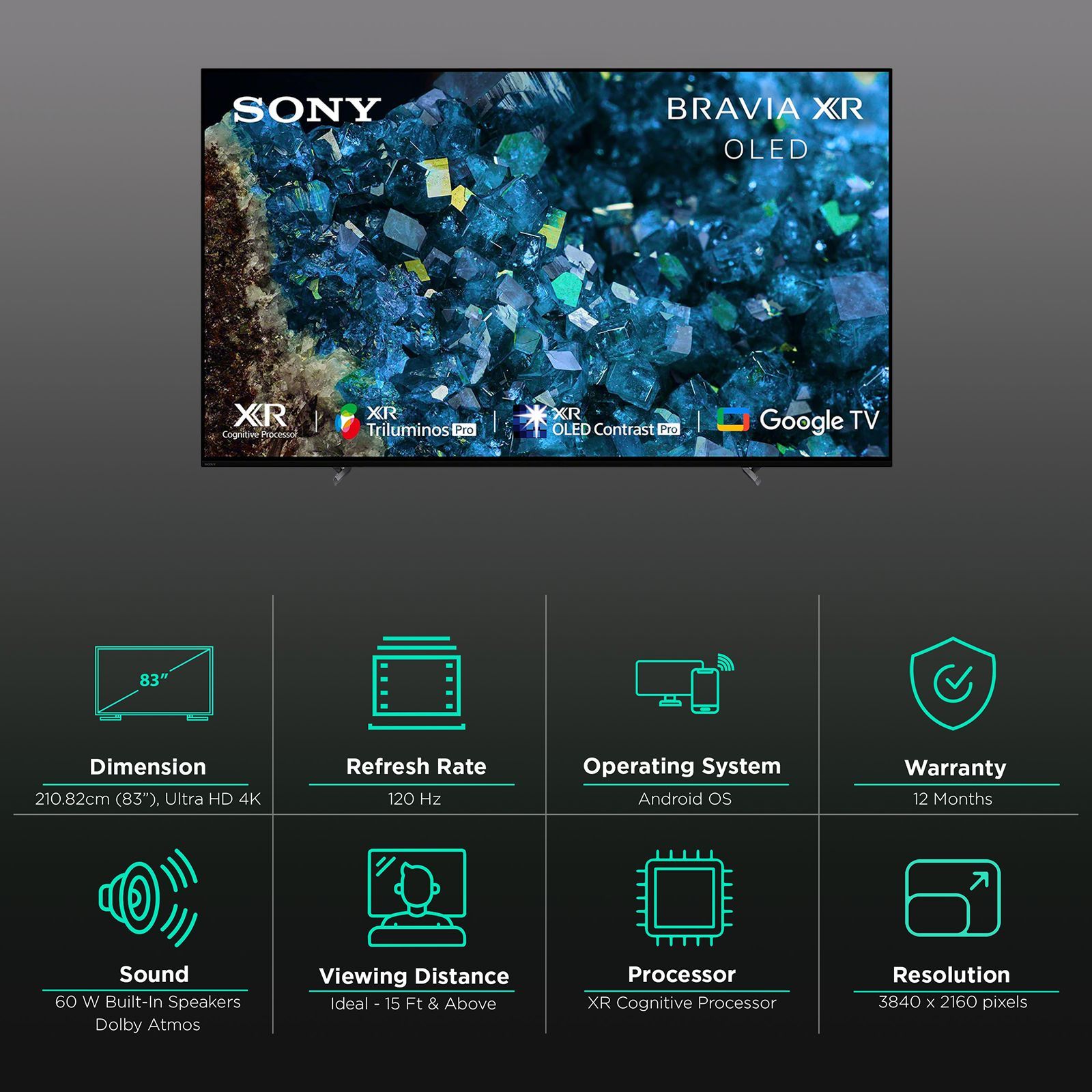 SONY Bravia 210.82 cm (83 inch) OLED 4K Ultra HD Android TV with Cognitive Processor XR (2023 model) SONY Bravia 210.82 cm (83 inch) OLED 4K Ultra HD Android TV with Cognitive Processor XR (2023 model)_3