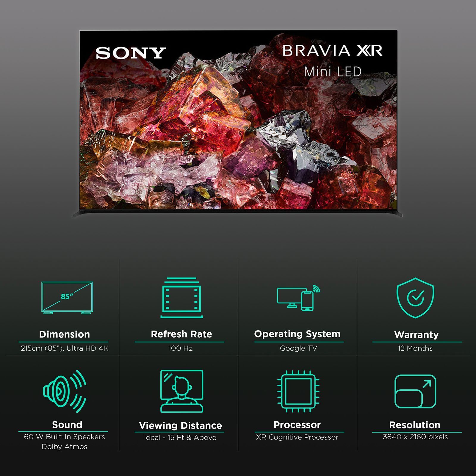SONY XR Series 215 cm (85 inch) 4K Ultra HD LED Google TV with XR Cognitive Processor (2023 model)_3