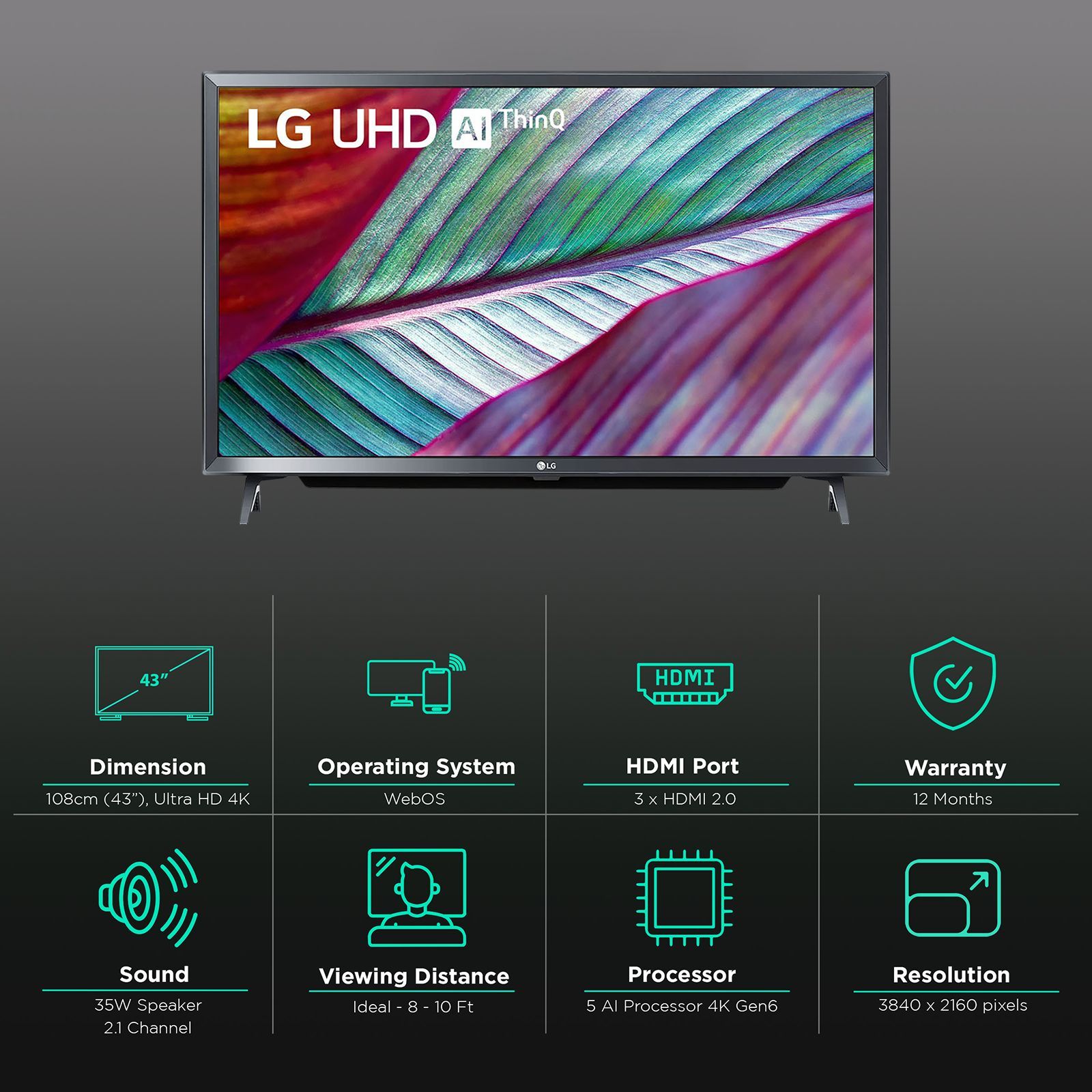 LG UR77 108 cm (43 inch) 4K Ultra HD LED WebOS TV with AI Processor 4K Gen6 (2023 model) LG UR77 108 cm (43 inch) 4K Ultra HD LED WebOS TV with AI Processor 4K Gen6 (2023 model)_3