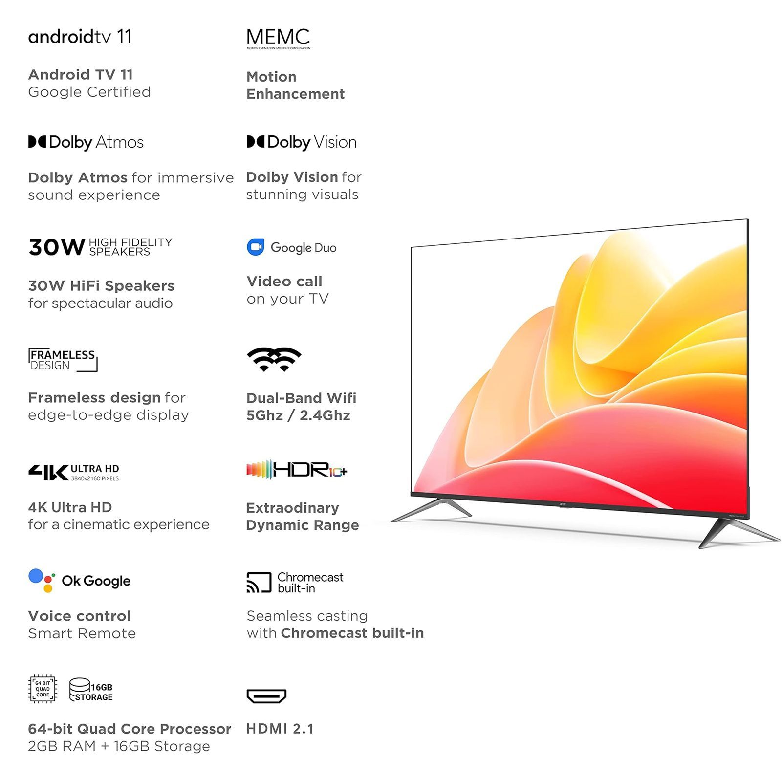 acer I Series 165 cm (65 inch) 4K Ultra HD LED Android TV with Dolby Vision (2023 model) acer I Series 165 cm (65 inch) 4K Ultra HD LED Android TV with Dolby Vision (2023 model)_17