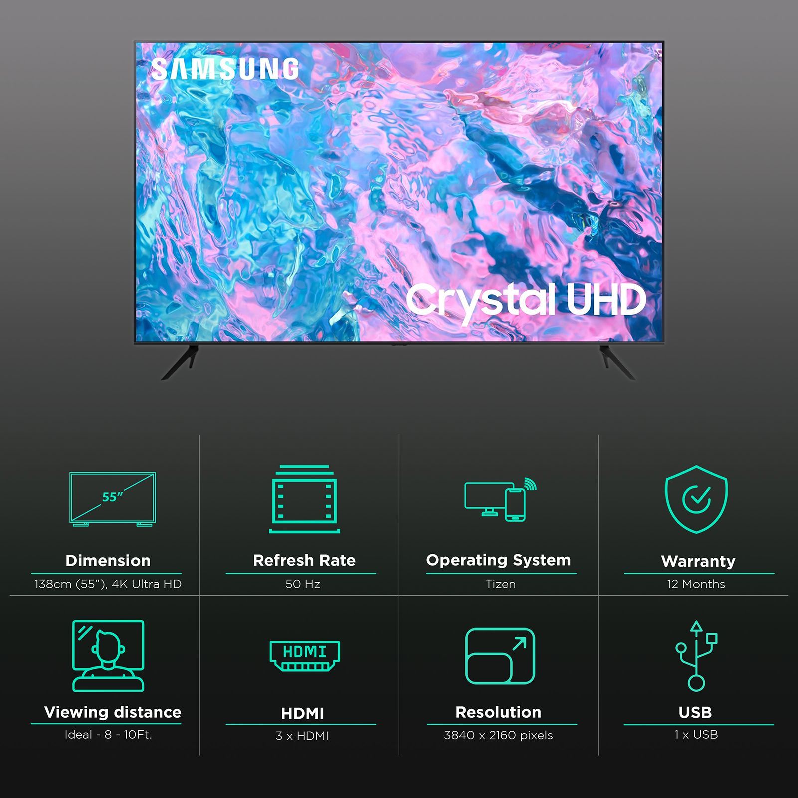 SAMSUNG CUE60 138 cm (55 inch) 4K Ultra HD LED Tizen TV with Crystal Processor 4K (2023 model) SAMSUNG CUE60 138 cm (55 inch) 4K Ultra HD LED Tizen TV with Crystal Processor 4K (2023 model)_2