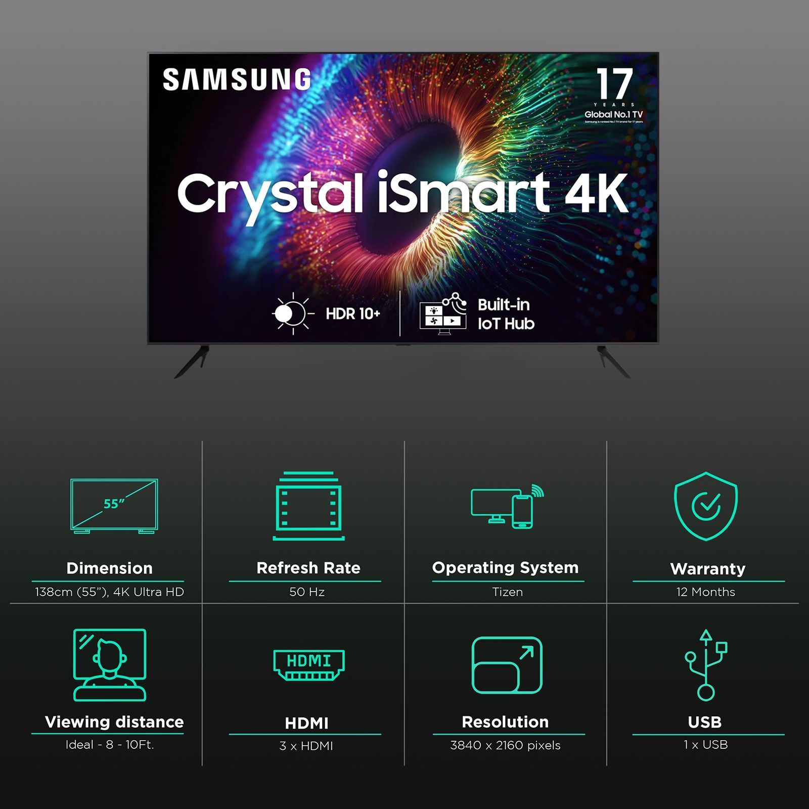 SAMSUNG CUE60 138 cm (55 inch) 4K Ultra HD LED Tizen TV with Crystal Processor 4K (2023 model) SAMSUNG CUE60 138 cm (55 inch) 4K Ultra HD LED Tizen TV with Crystal Processor 4K (2023 model)_3